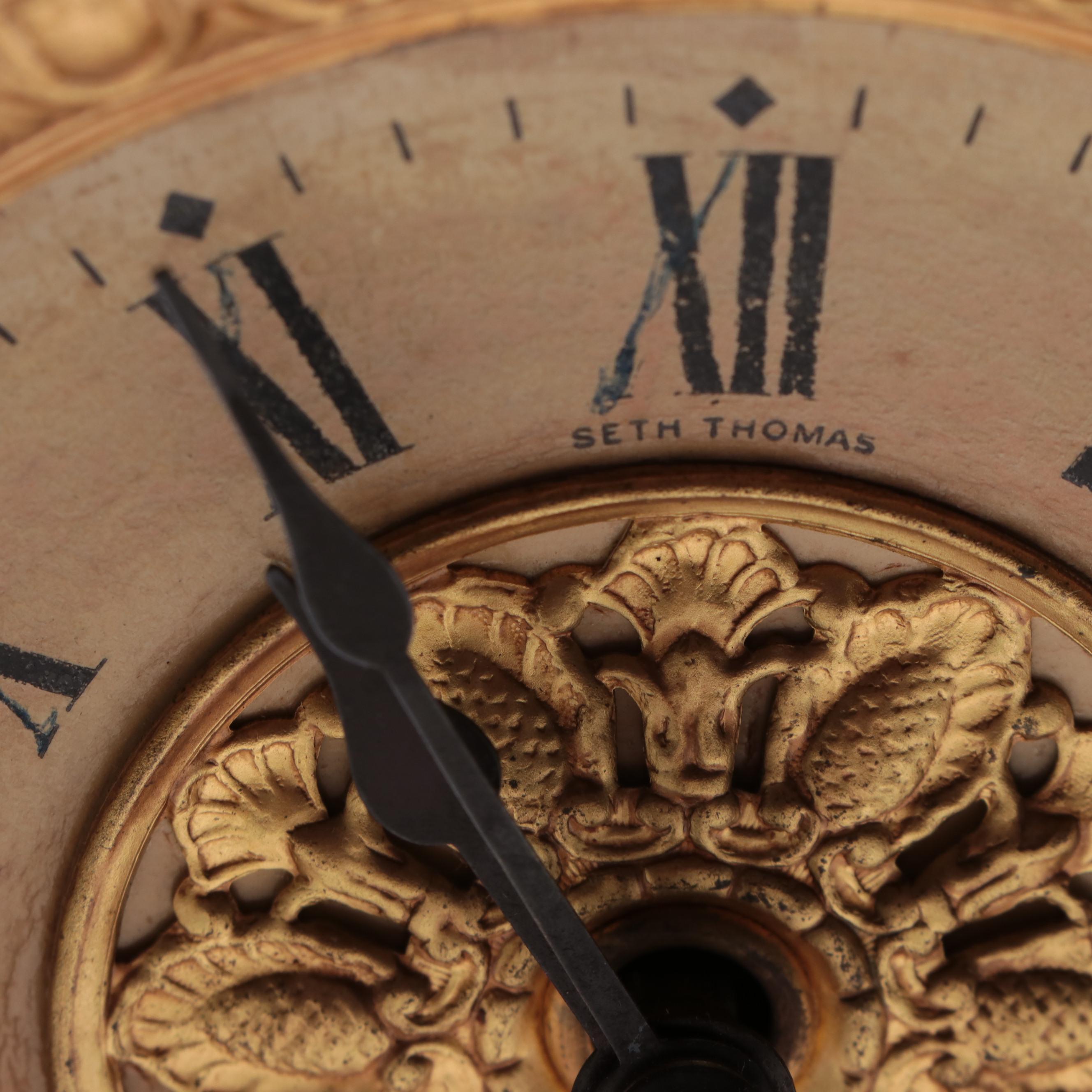 Seth Thomas Lions' Head  Wood Mantel Clock, Late 19th/ Early 20th Century