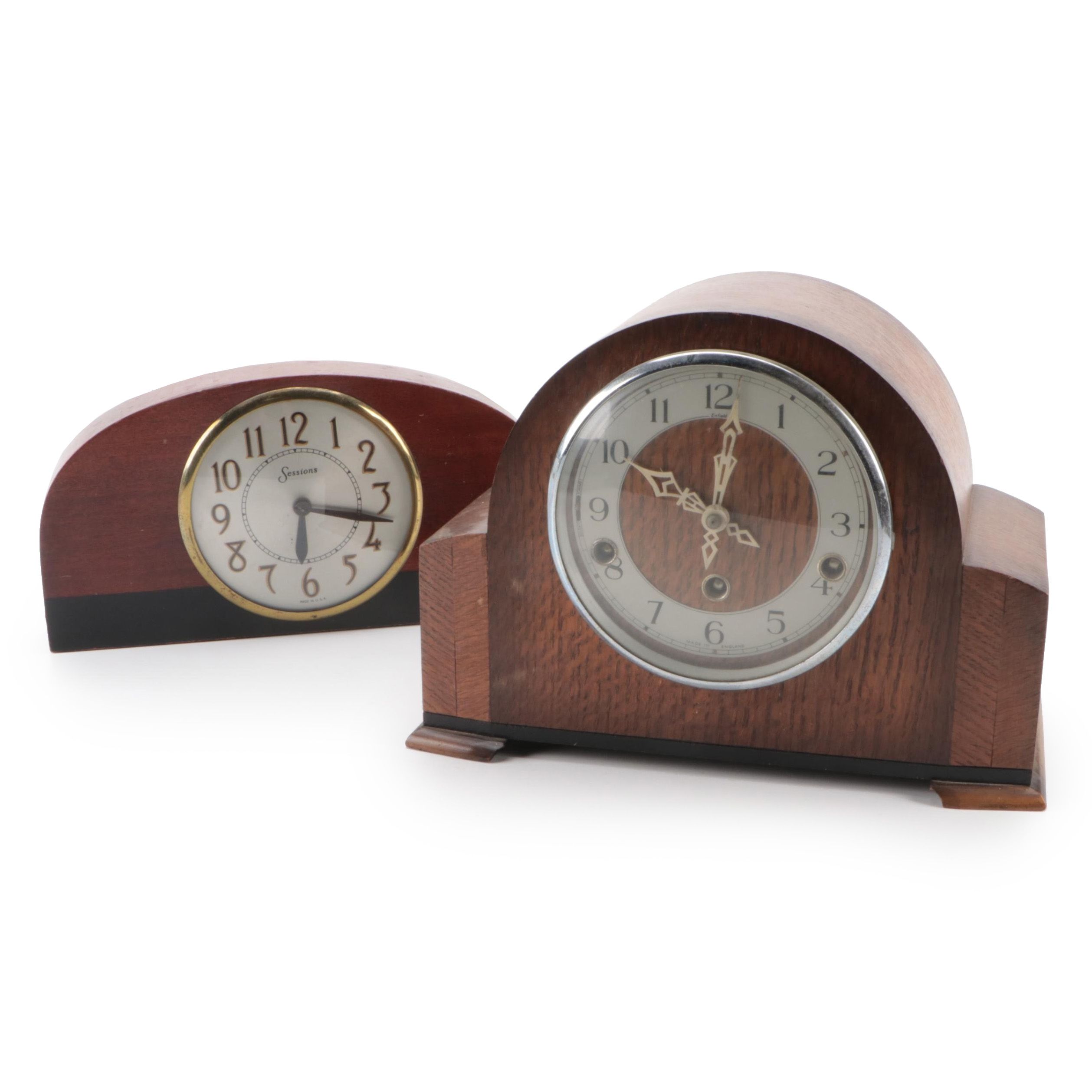 Enfield Clock Co. and Sessions Clock Co. Tambour Clocks, Early 20th Century