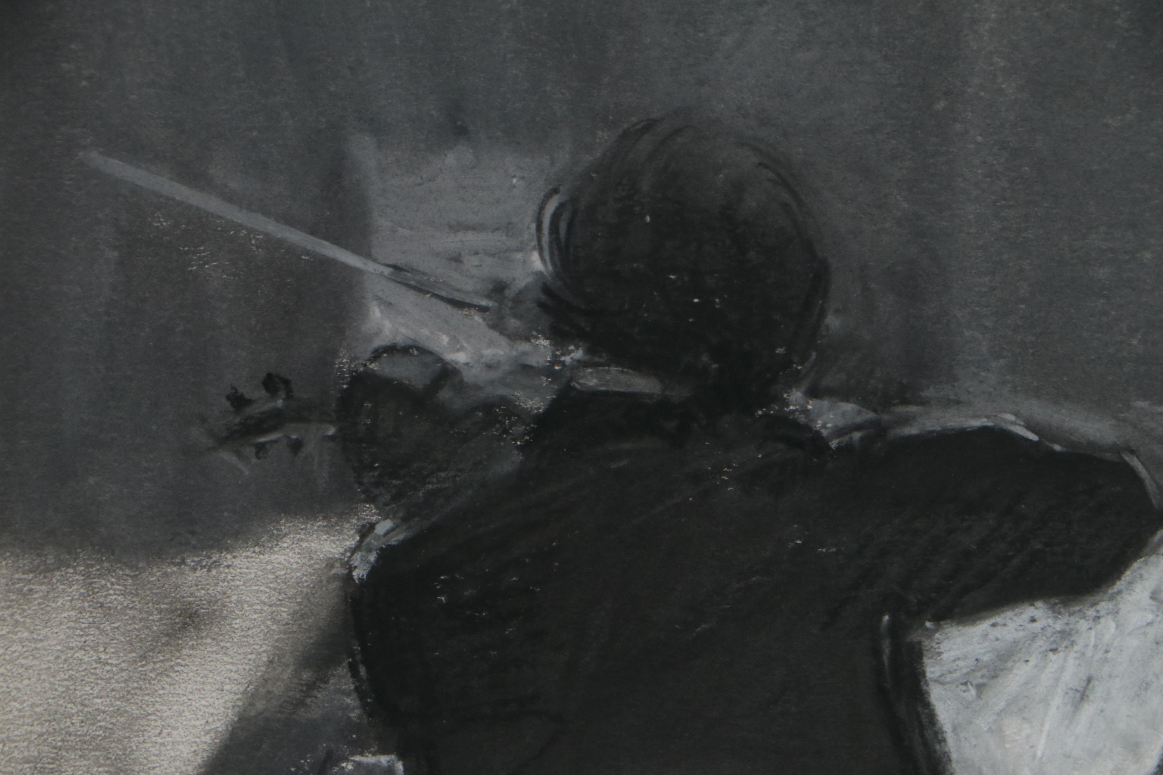 David Mueller Grisaille Pastel Drawing "Symphony"