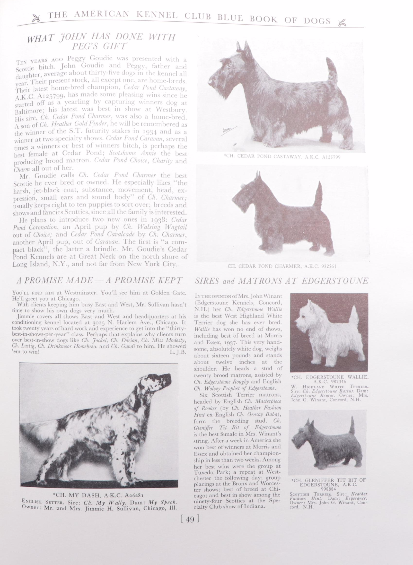 First Edition "The American Kennel Club Blue Book of Dogs" and More Dog Books