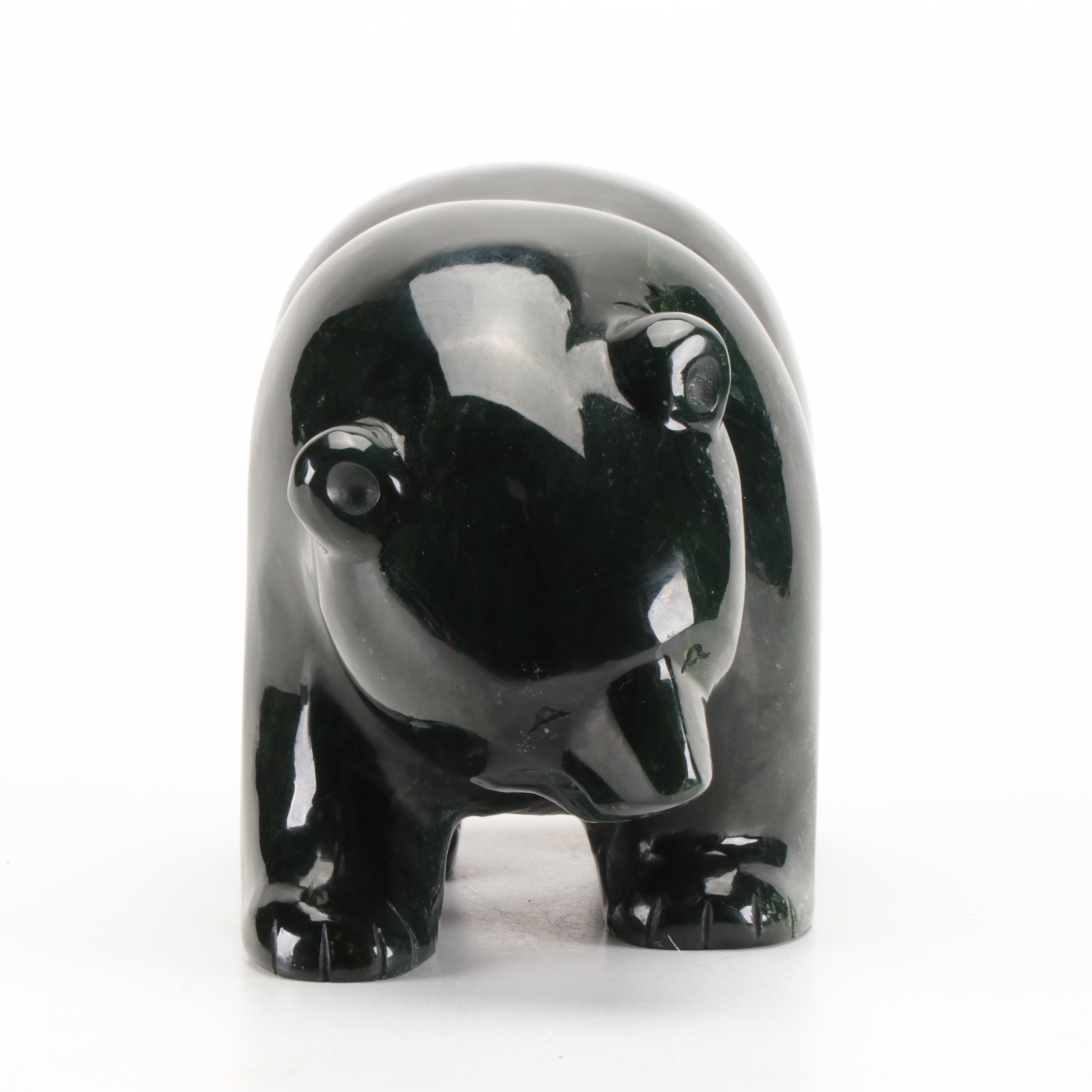 Carved Nephrite Bear Figurine