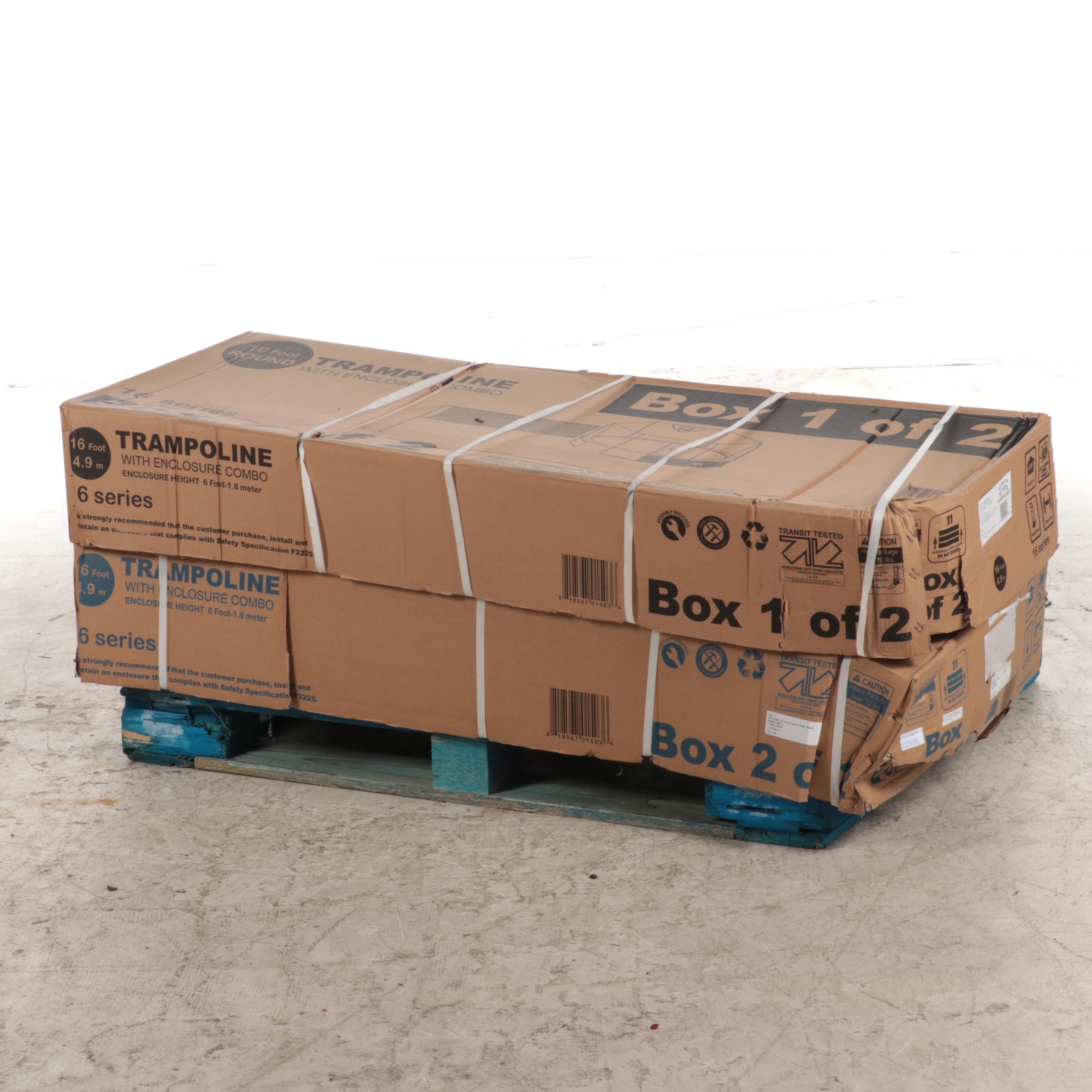 Skywalker 16' Deluxe Round Sports Arena Trampoline with Enclosure