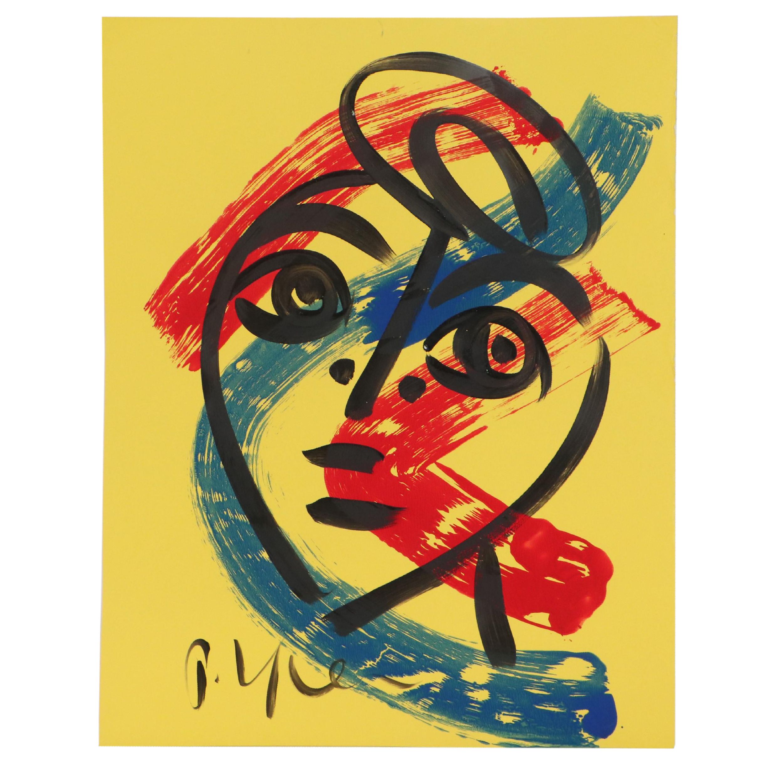 Peter Keil Abstract Portrait Acrylic Painting