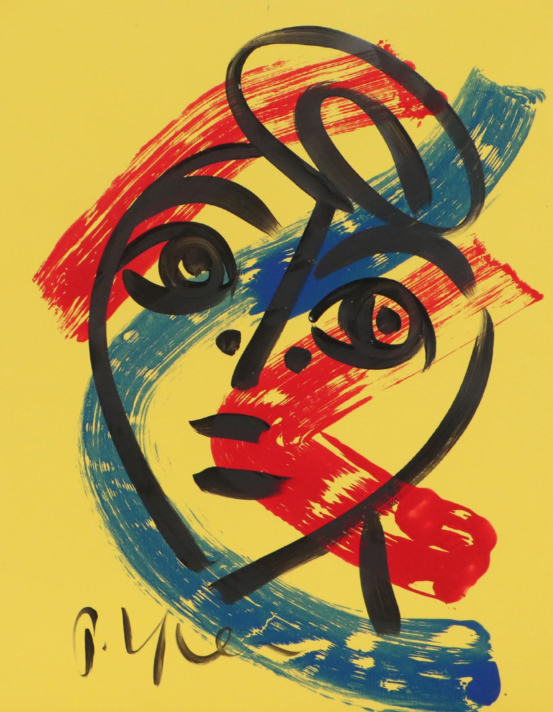 Peter Keil Abstract Portrait Acrylic Painting