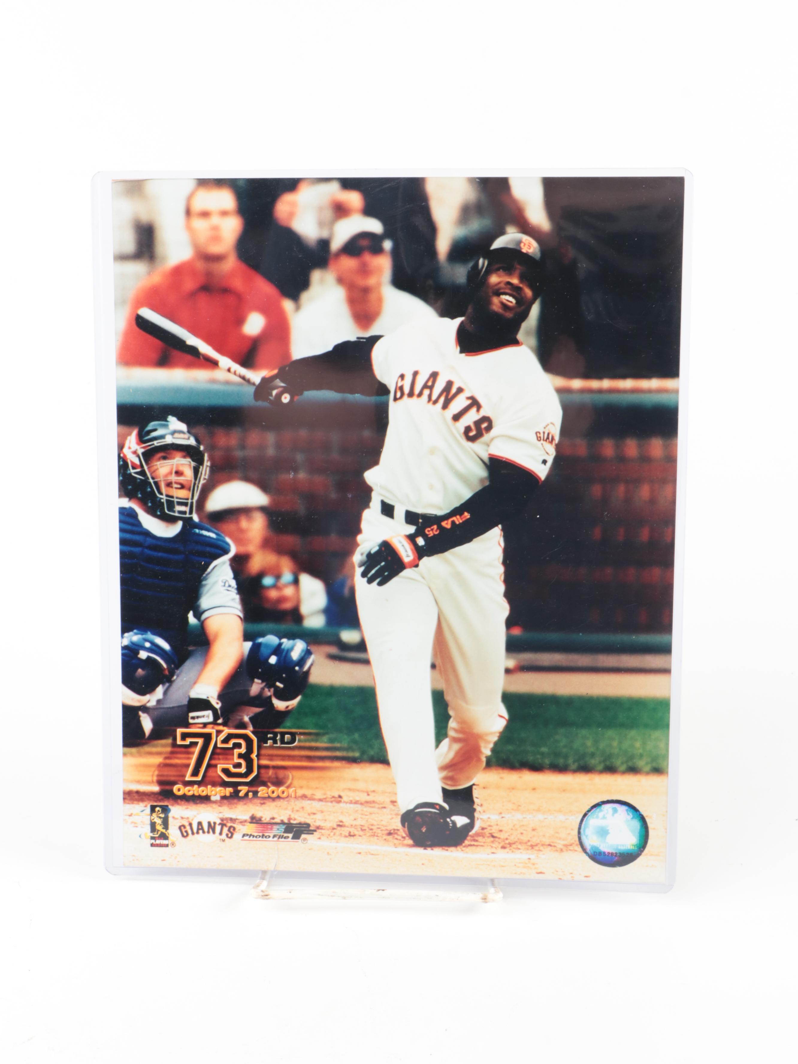 Barry Bonds Signed Rawlings Official MLB Baseball With 73rd Homerun Photo