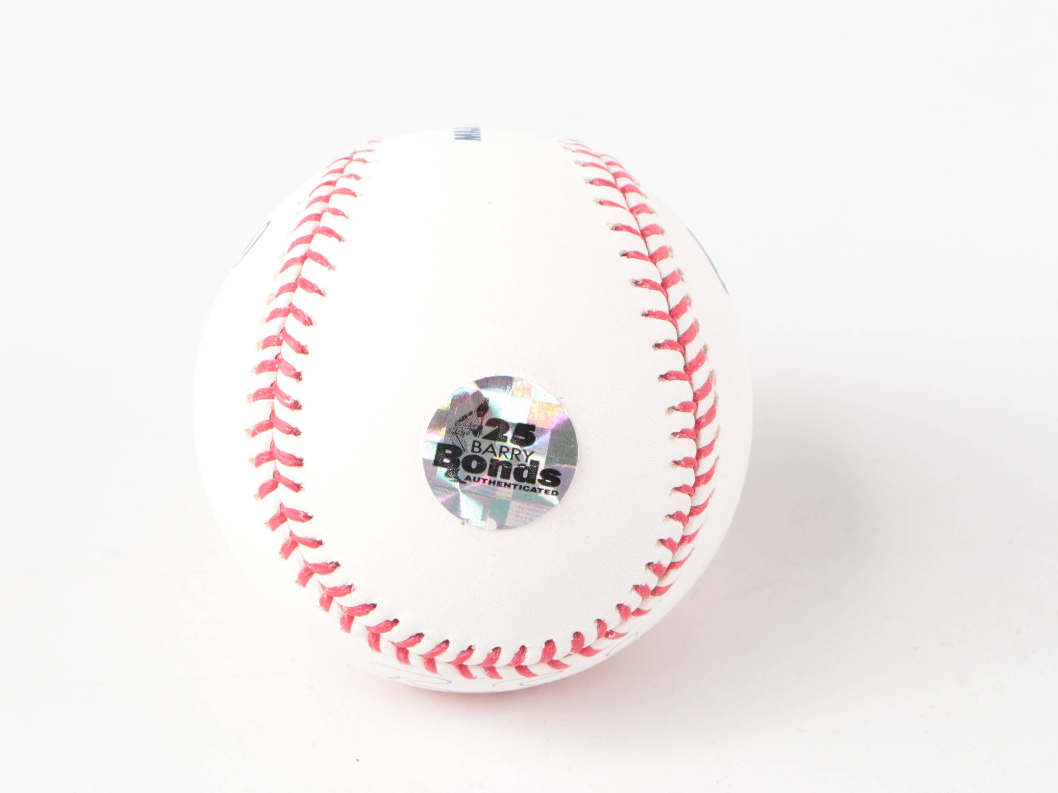 Barry Bonds Signed Rawlings Official MLB Baseball With 73rd Homerun Photo