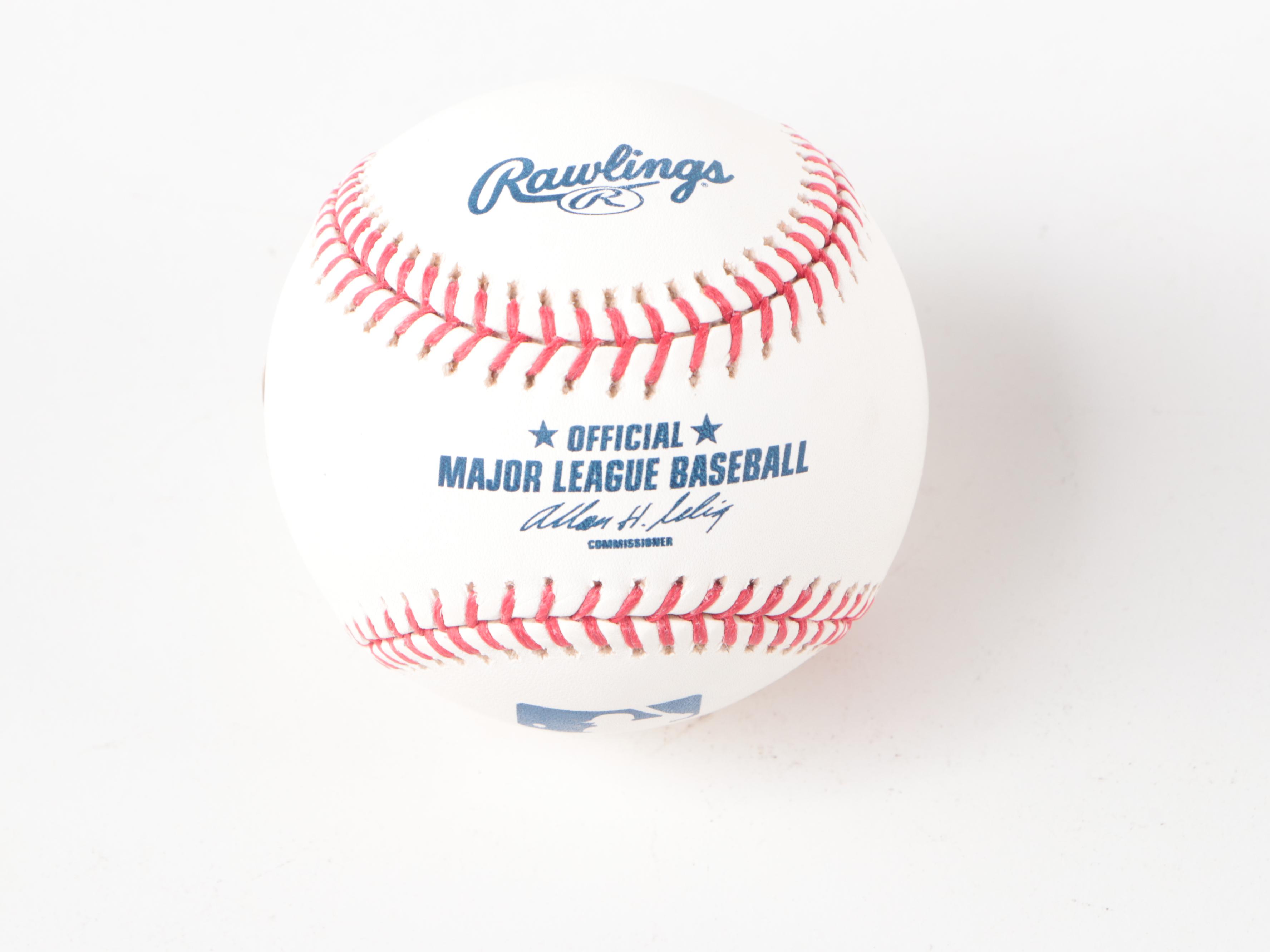 Barry Bonds Signed Rawlings Official MLB Baseball With 73rd Homerun Photo