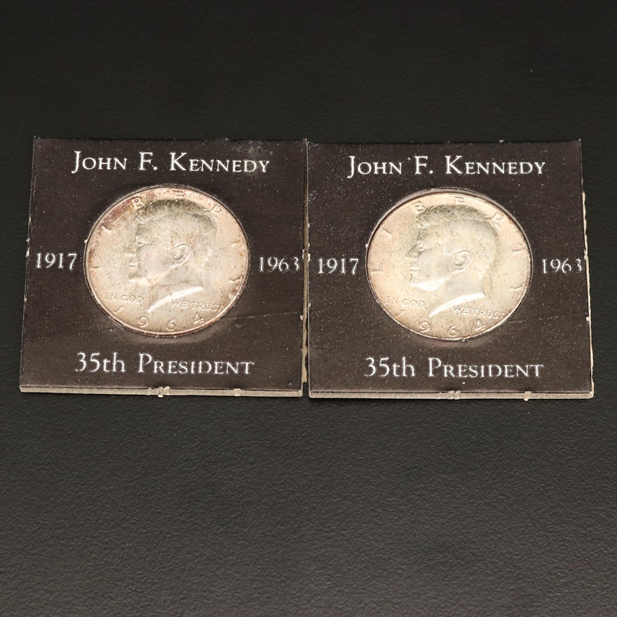 Two Uncirculated 1964  John F. Kennedy Half Dollars