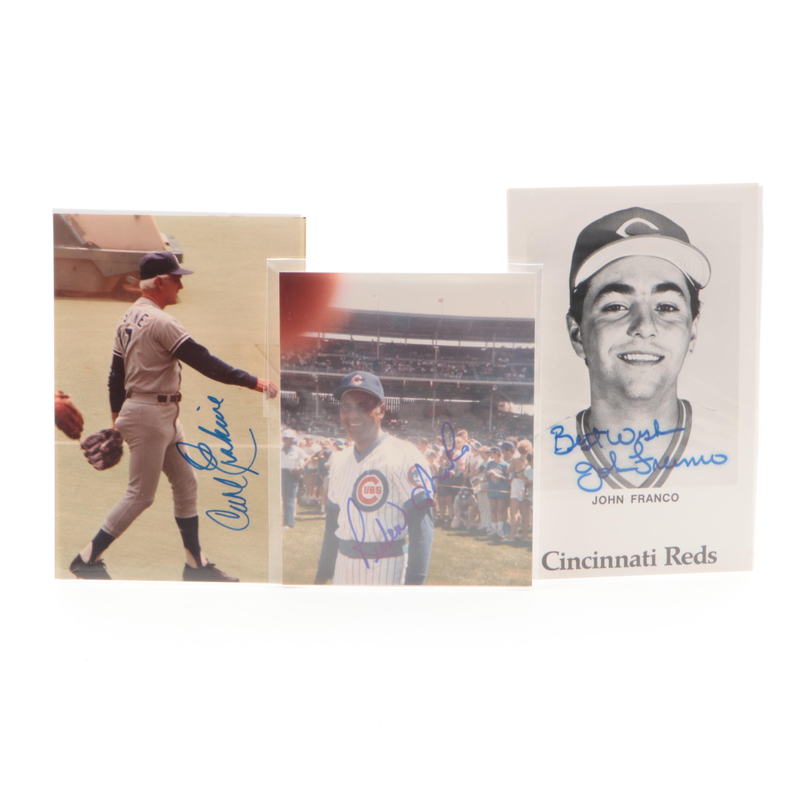 Signed Baseball Cards and Photos with Dizzy Dean, Conigliaro, Nuxhall and More