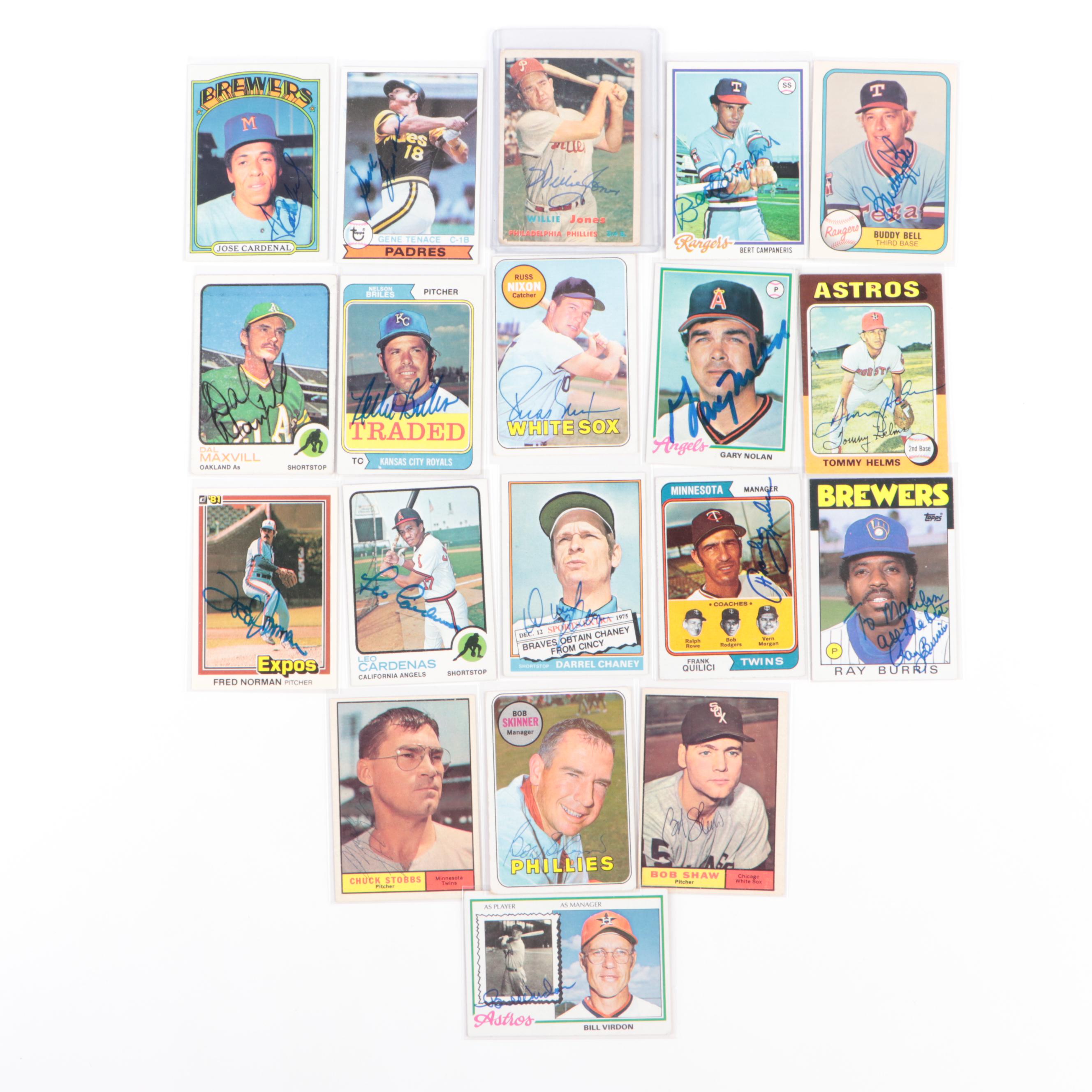 Signed Baseball Cards and Photos with Dizzy Dean, Conigliaro, Nuxhall and More