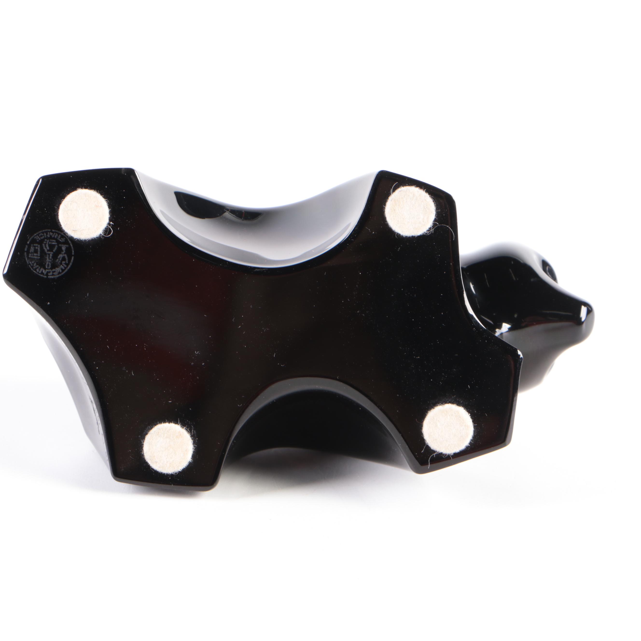 Thomas Bastide for Baccarat "Bear Cub" Crystal Figurine with Parrot Figurine