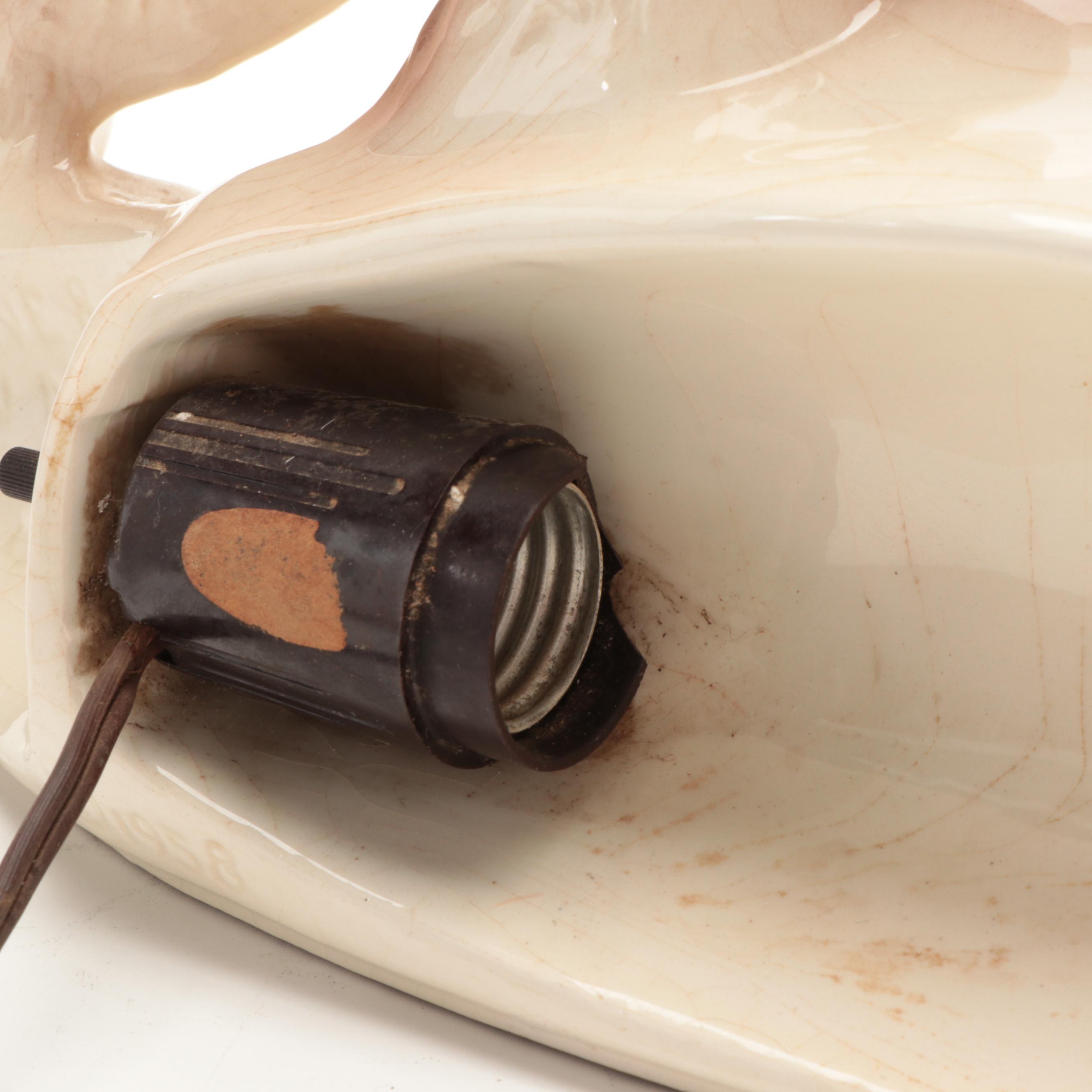 Lane & Co. California Pottery Afghan Hound TV Lamp, 1950s