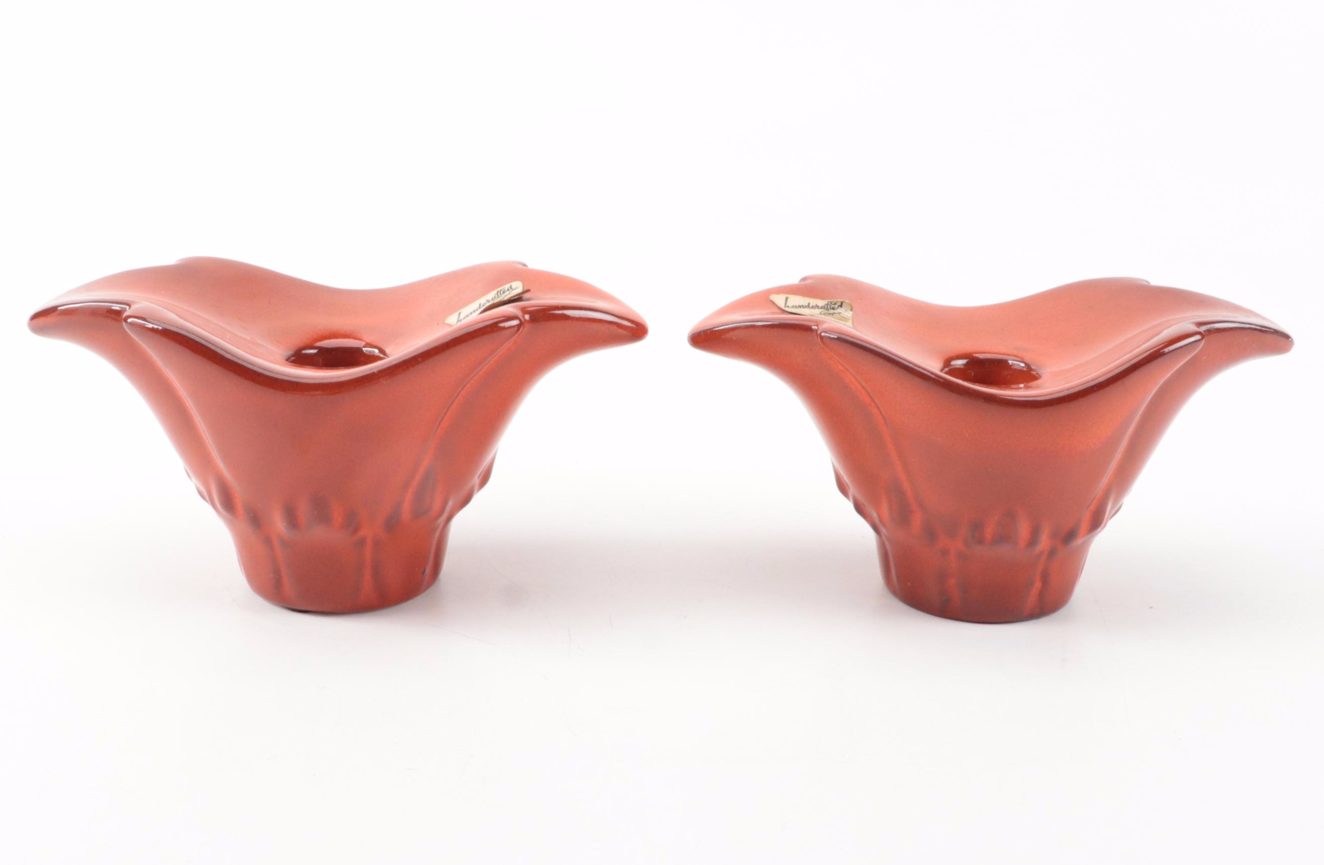 Royal Haeger Pottery Candle Holders and Vase, Mid to Late 20th Century