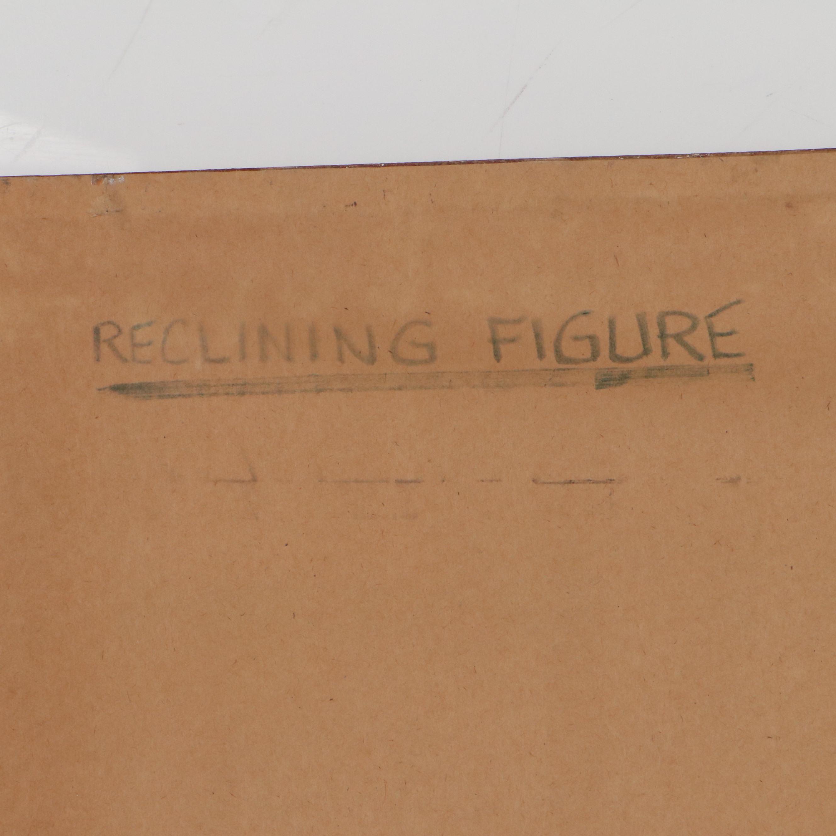 Walter Sorge Female Nude Watercolor Painting "Reclining Figure"