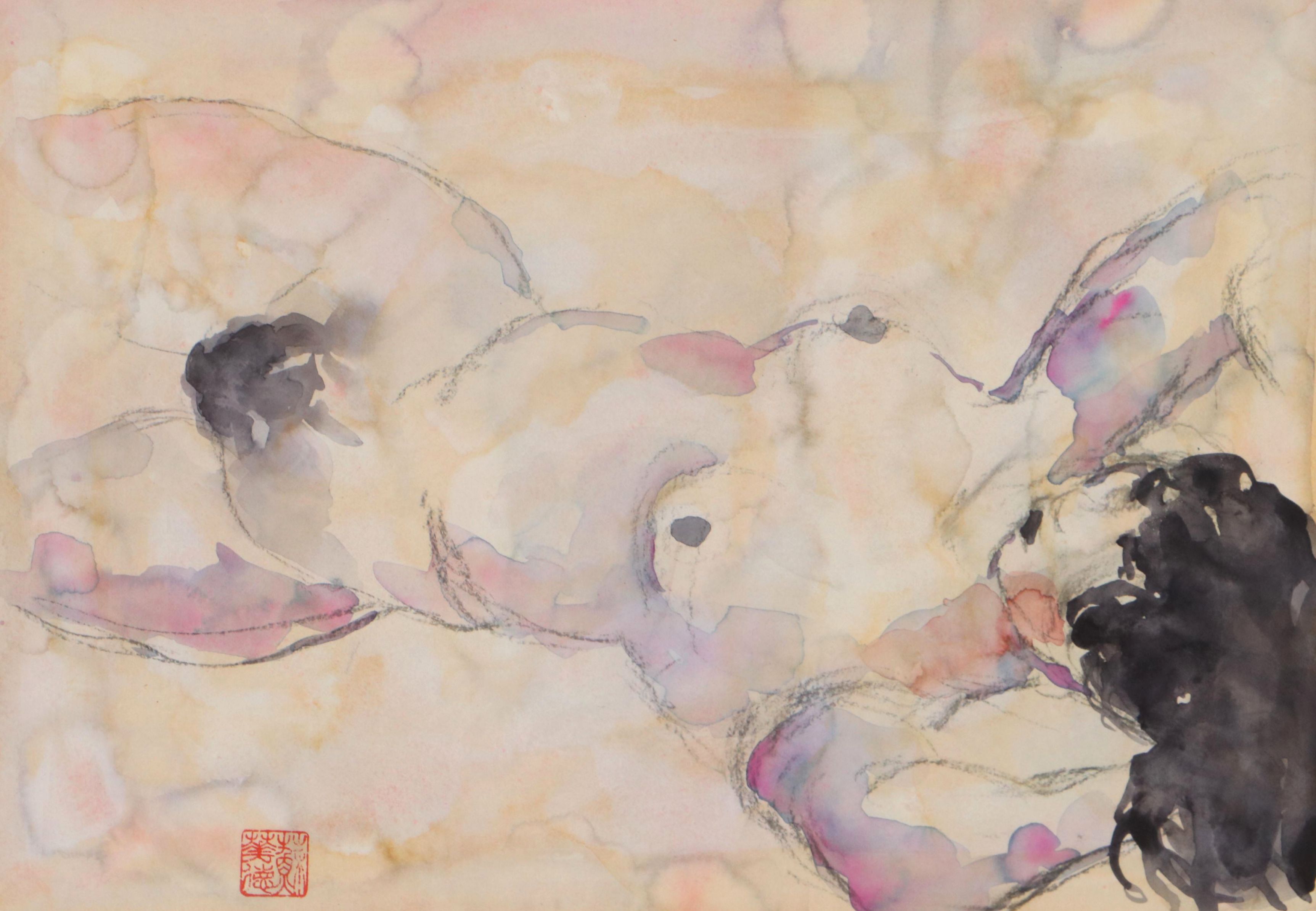 Walter Sorge Female Nude Watercolor Painting "Reclining Figure"