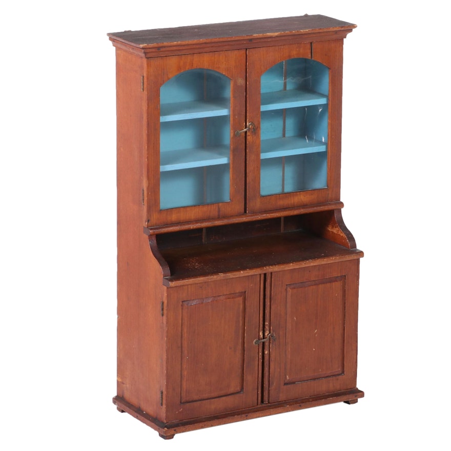 Early American Miniature Wooden Hutch