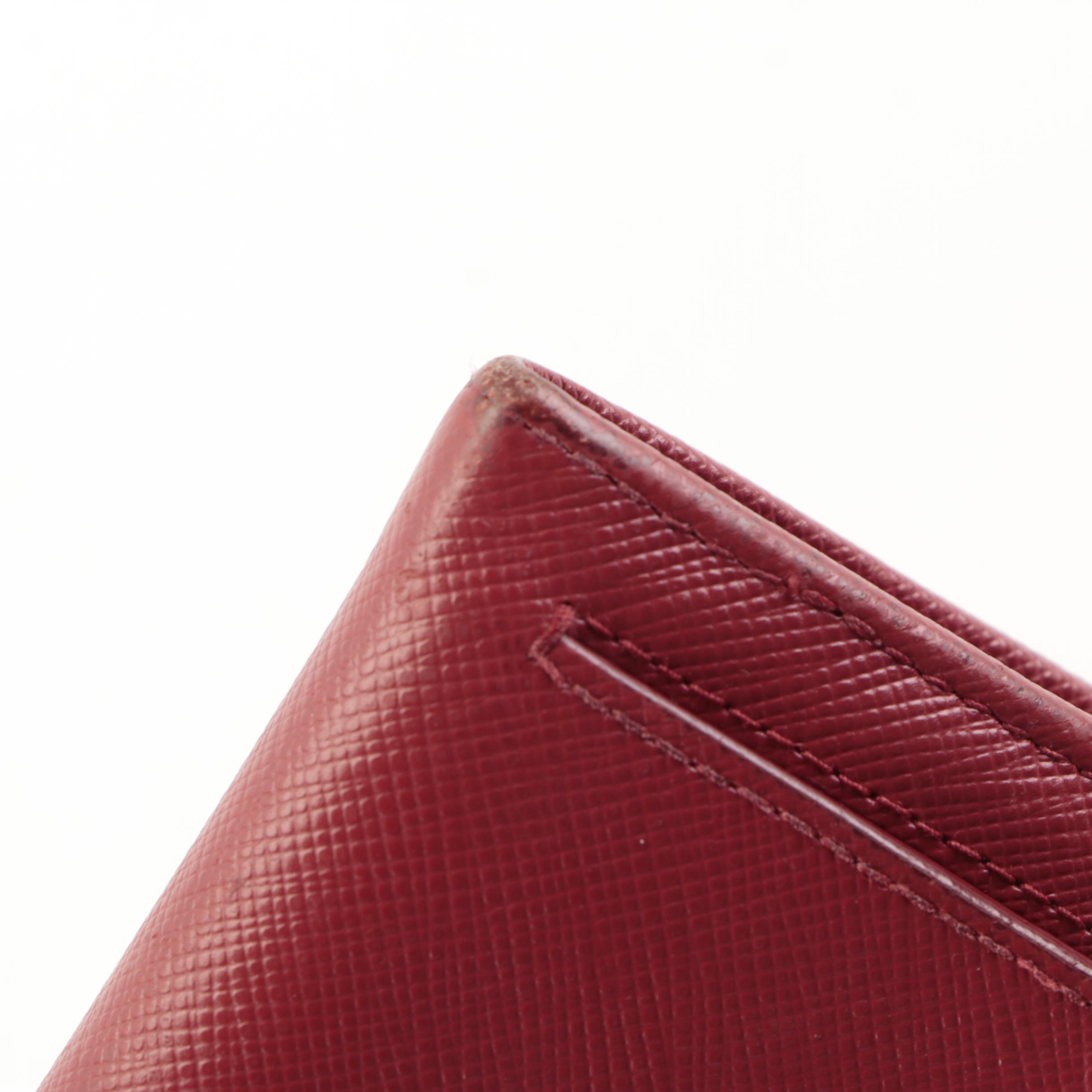 Prada Continental Wallet in Red Saffiano Leather