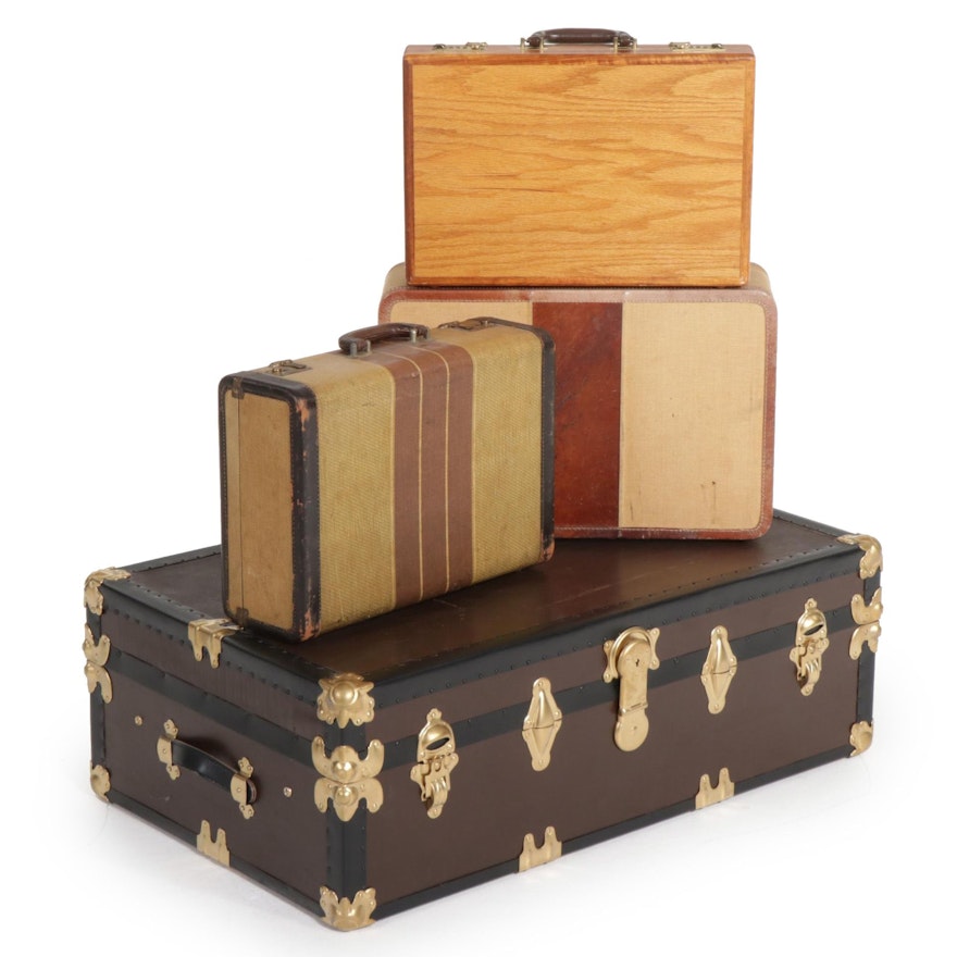 Dresner and Other Luggage with Trunk and Wood Briefcase