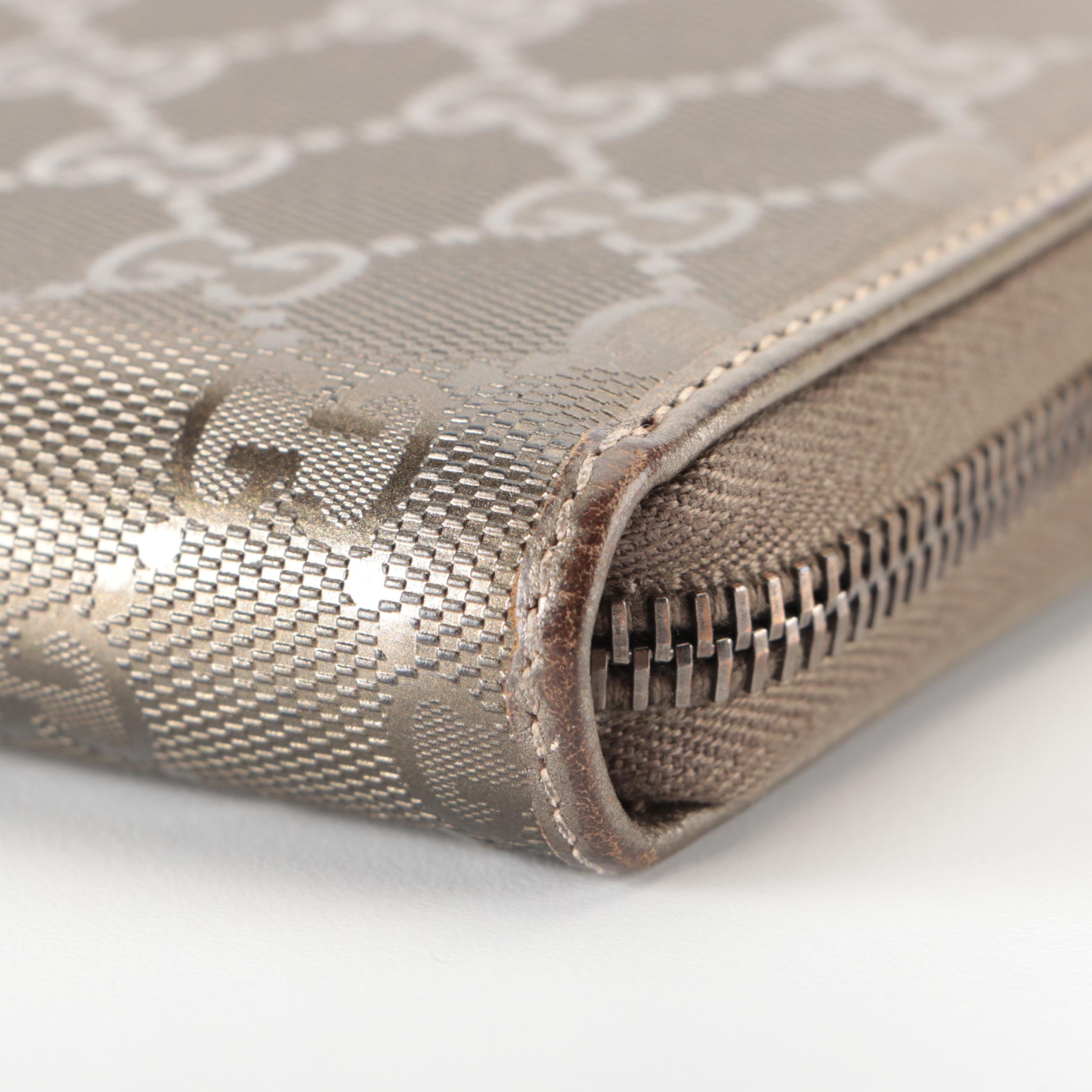 Gucci Zip-Around Wallet in GG Imprime Coated Canvas with Box