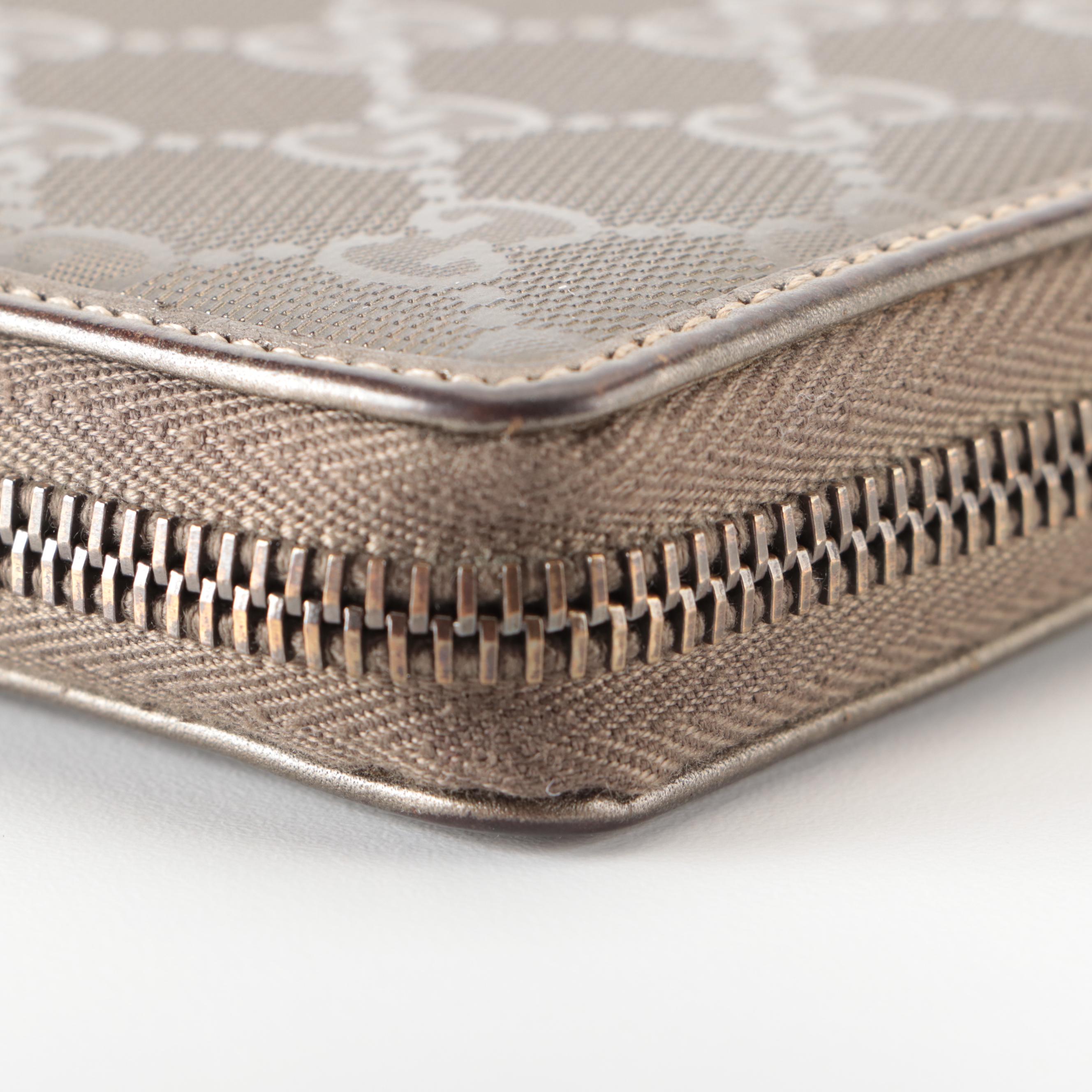 Gucci Zip-Around Wallet in GG Imprime Coated Canvas with Box