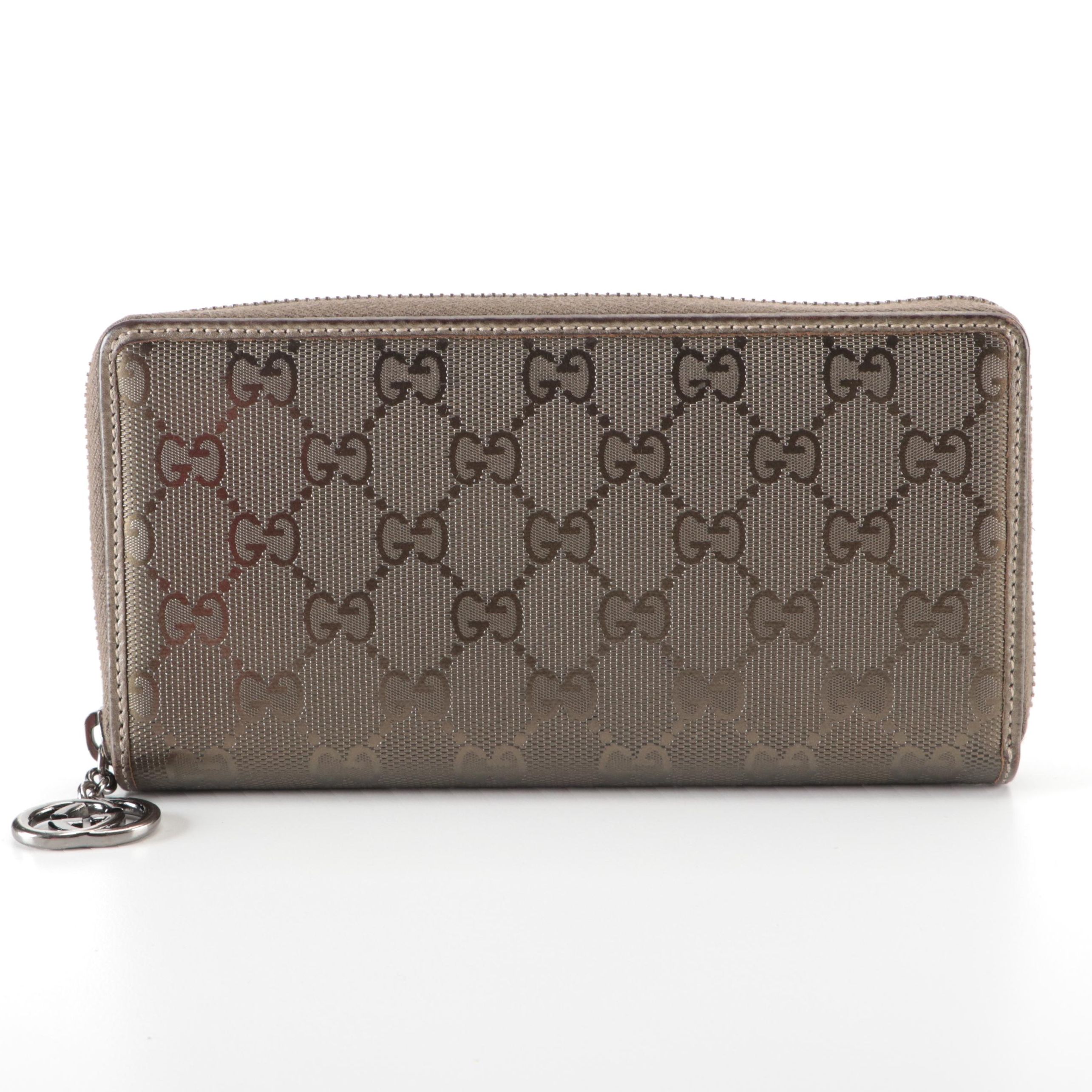 Gucci Zip-Around Wallet in GG Imprime Coated Canvas with Box