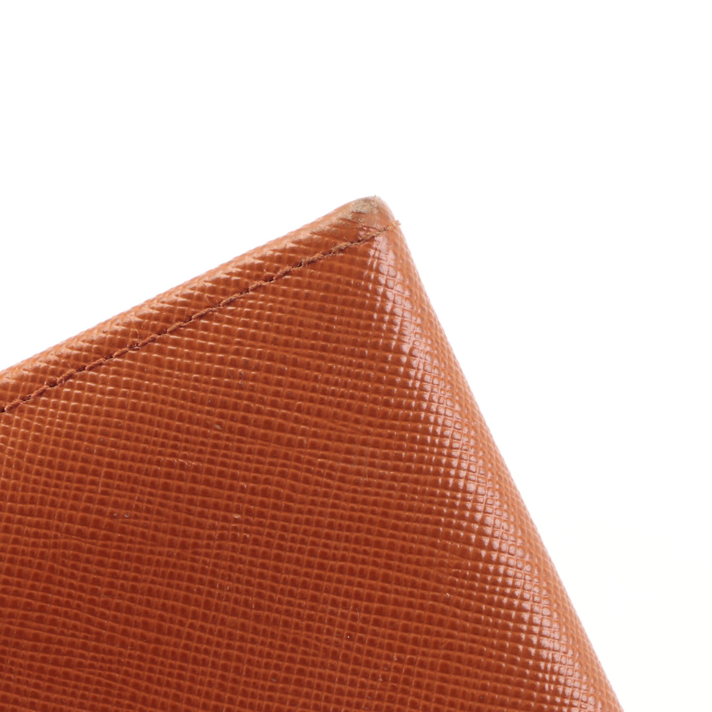 Prada Long Wallet in Orange Saffiano Leather