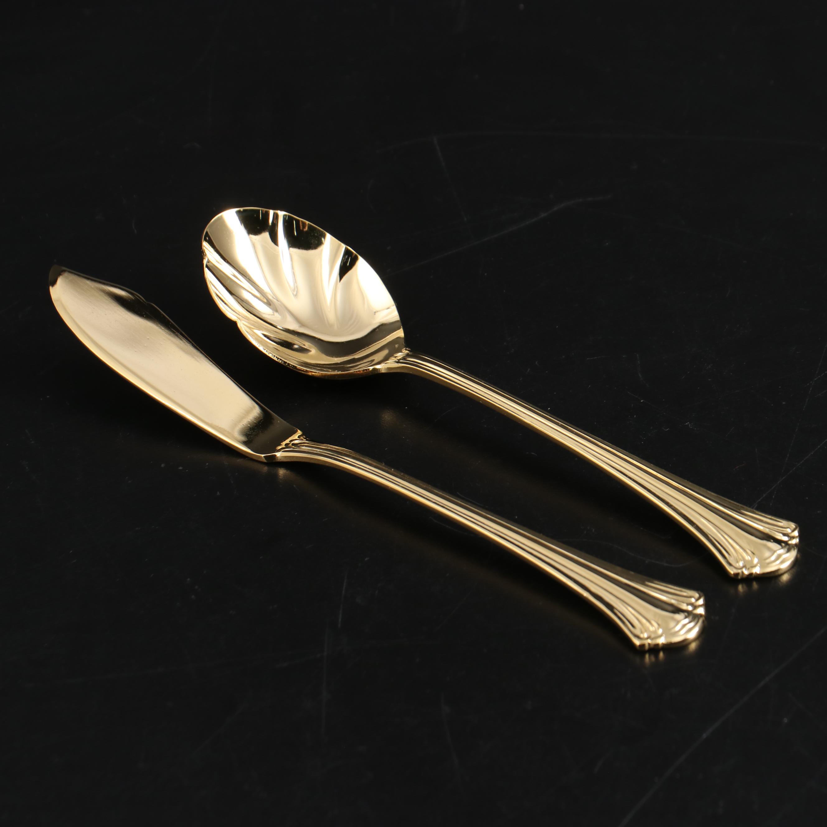 Excel Electroplated Gold Toned Stainless Flatware