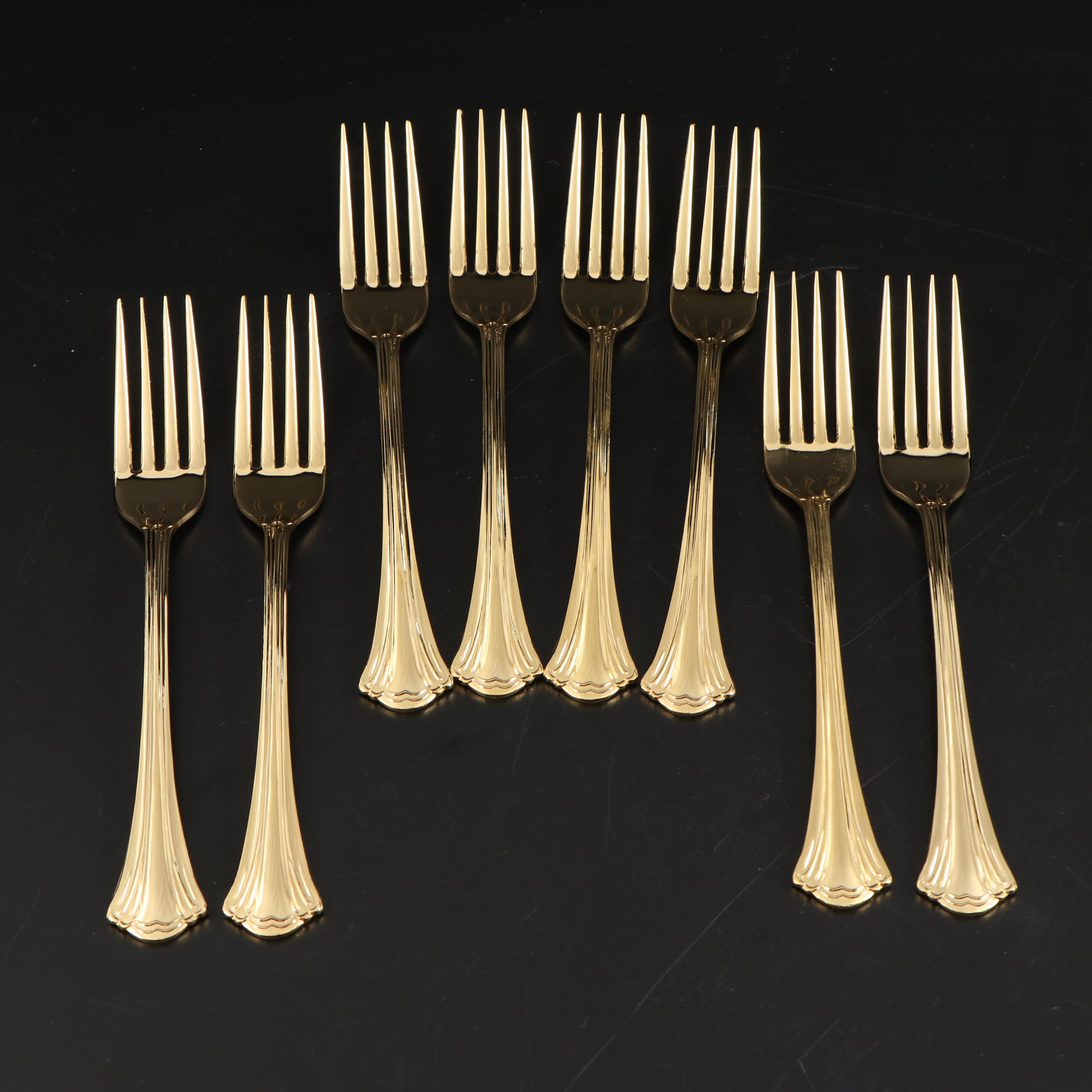 Excel Electroplated Gold Toned Stainless Flatware
