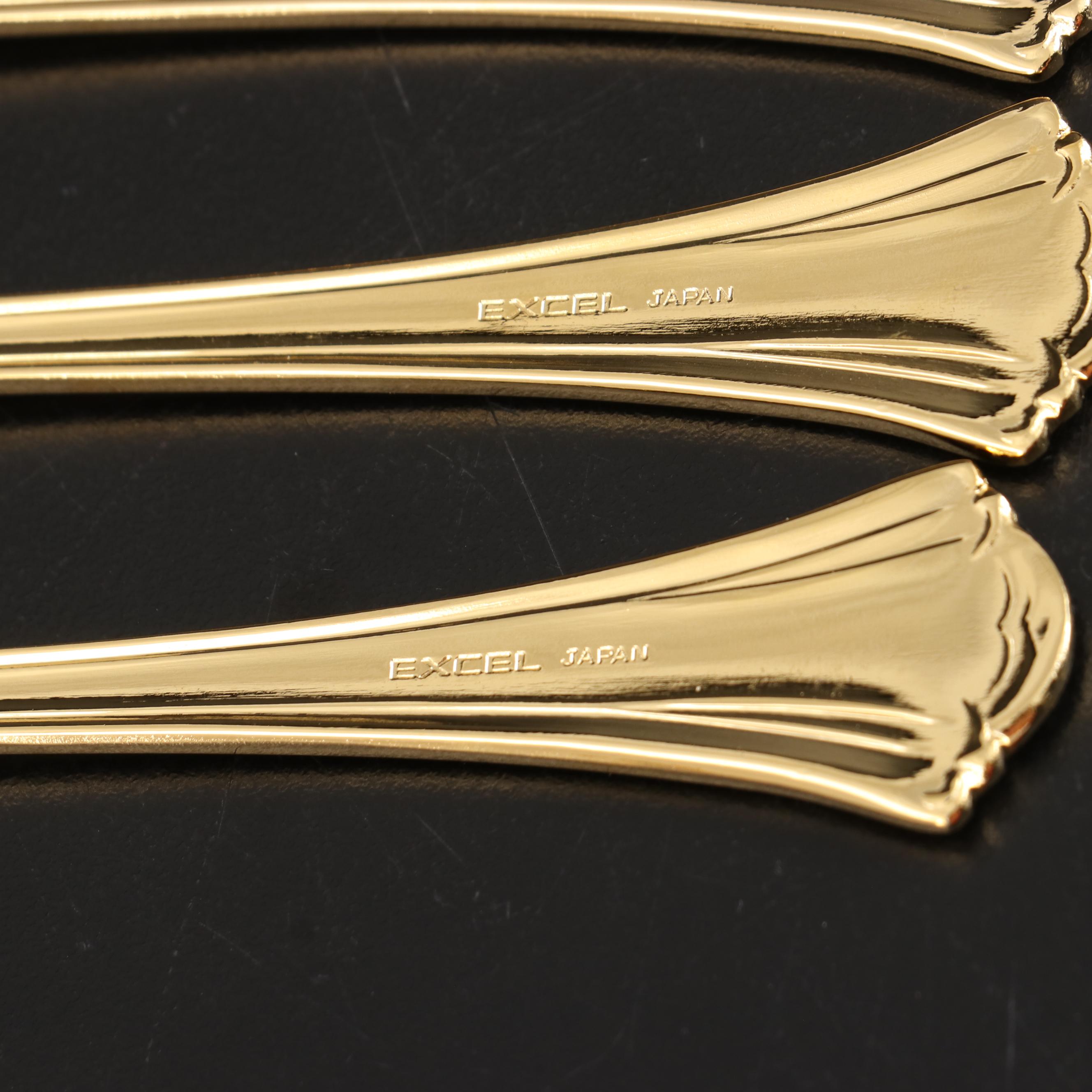 Excel Electroplated Gold Toned Stainless Flatware