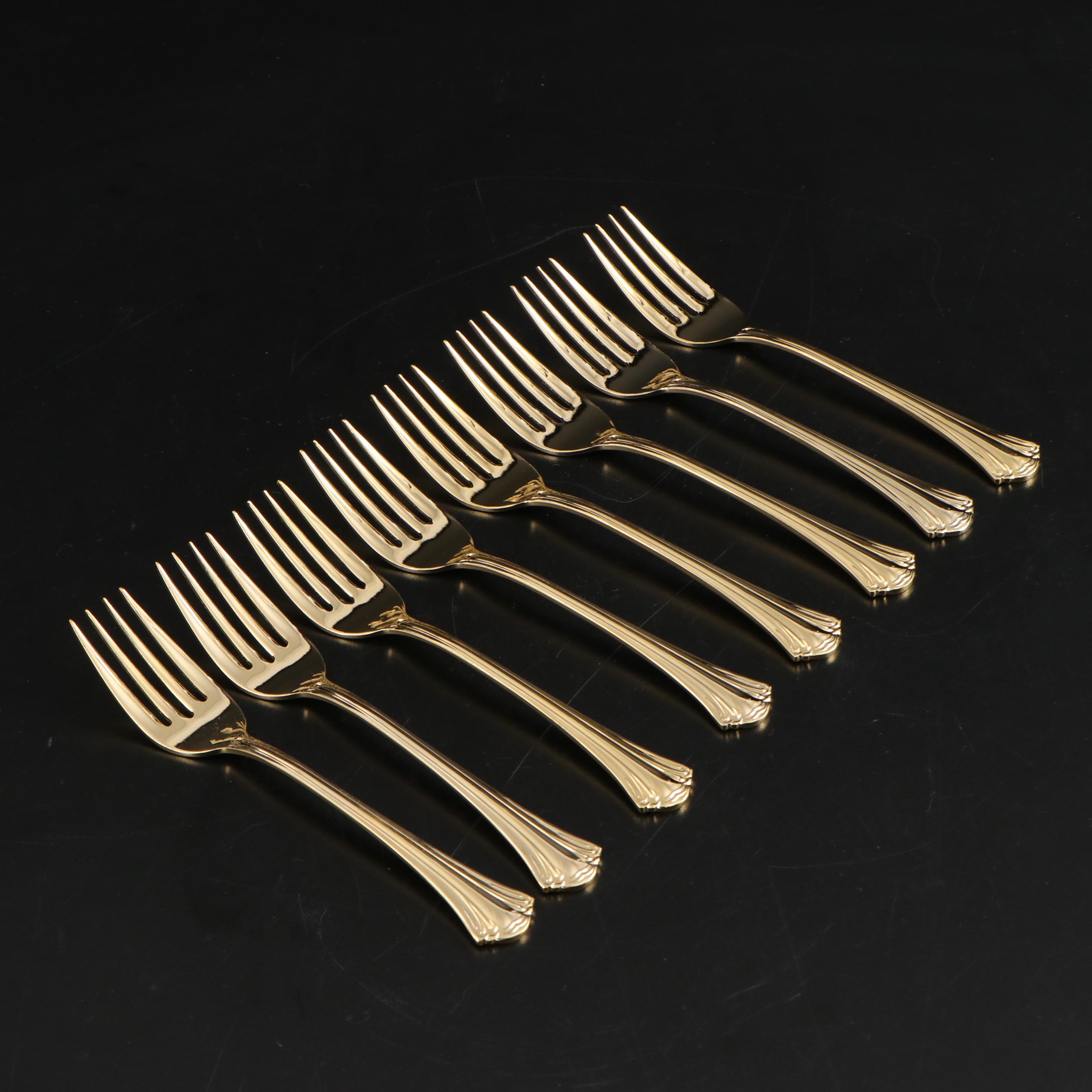 Excel Electroplated Gold Toned Stainless Flatware