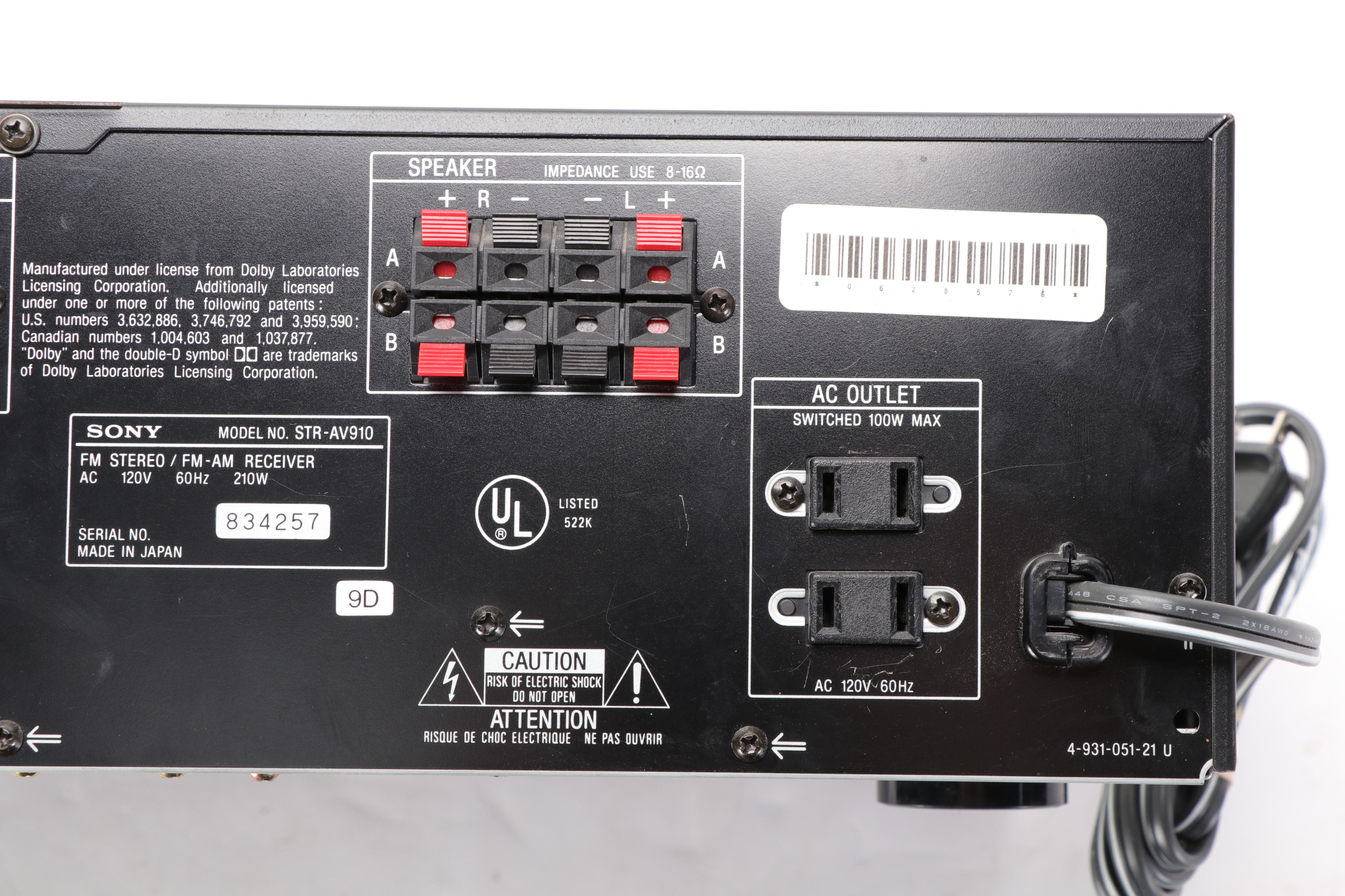 Sony FM Stereo FM/AM Receiver