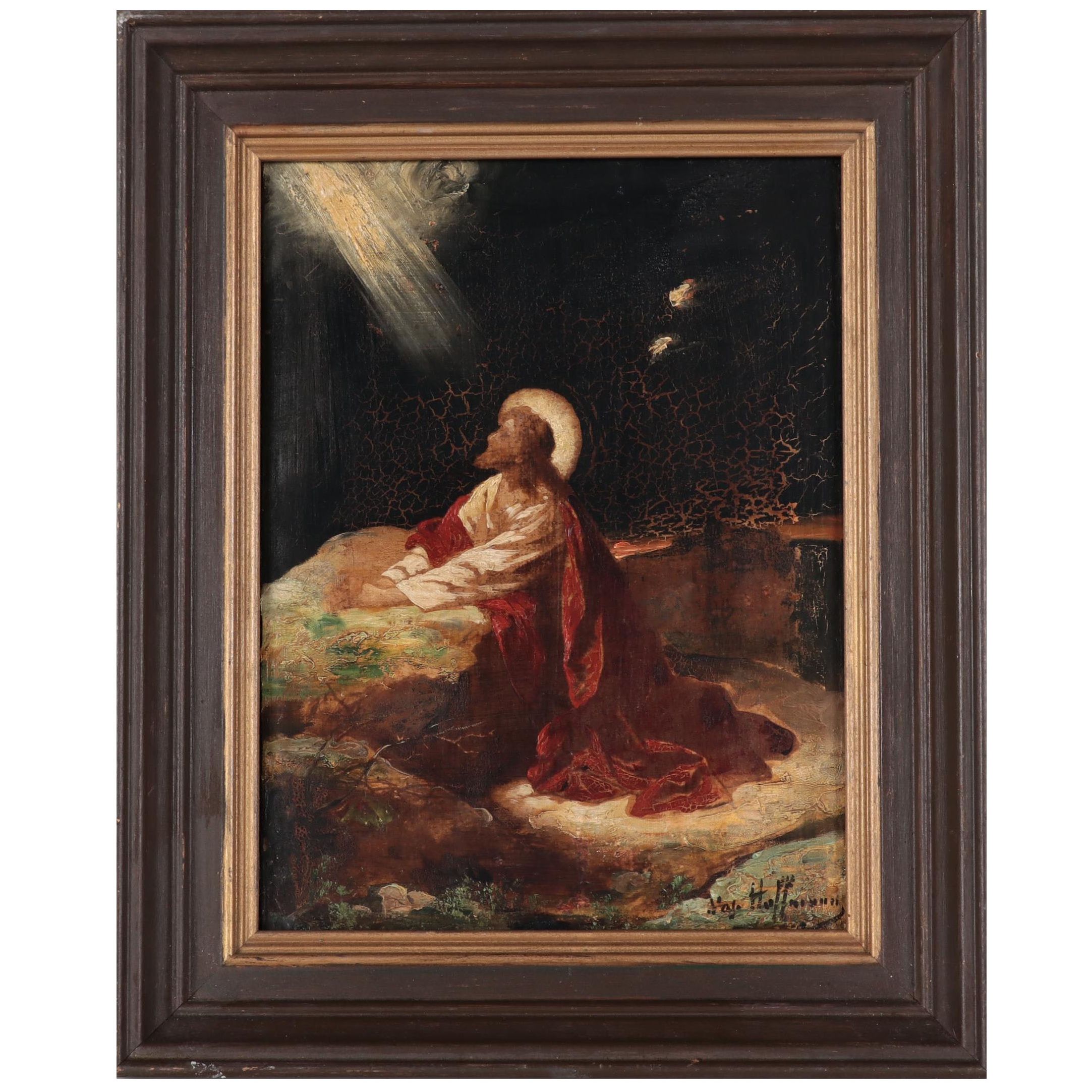 After Heinrich Hofmann Oil Painting "Christ in Gethsemane"