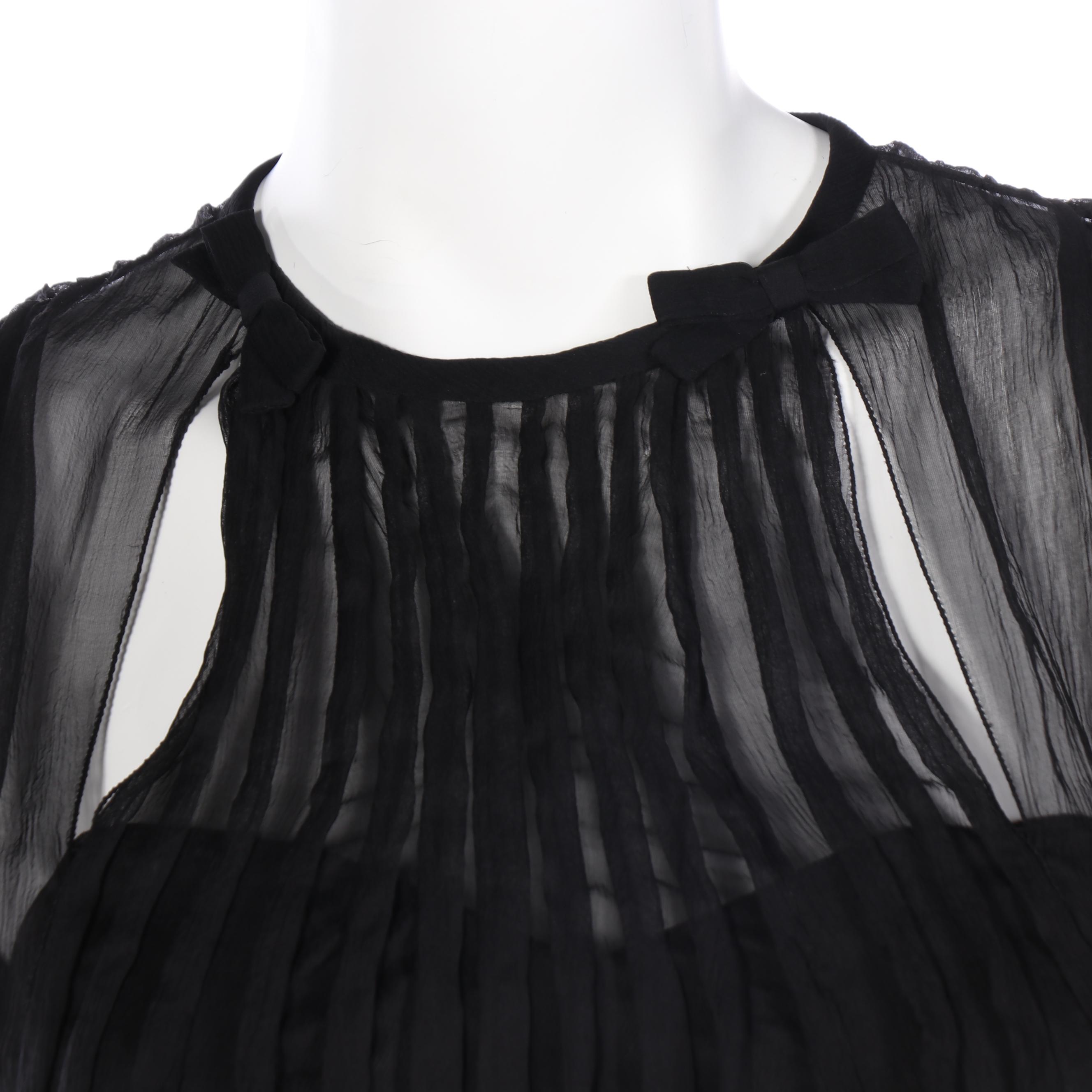 Prada Black Sheer Corset Dress Worn by Julianne Moore, 2003 Golden Globes