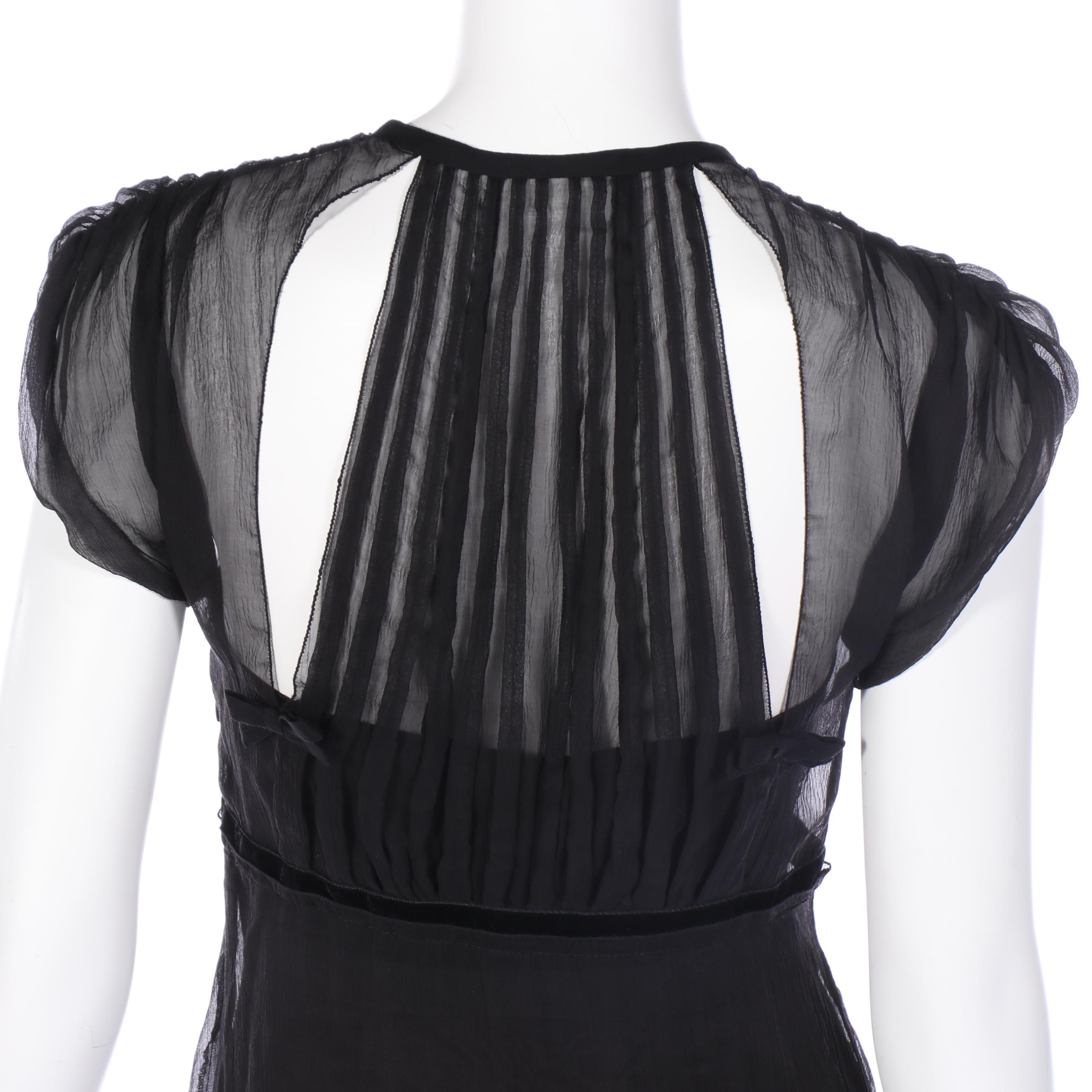 Prada Black Sheer Corset Dress Worn by Julianne Moore, 2003 Golden Globes