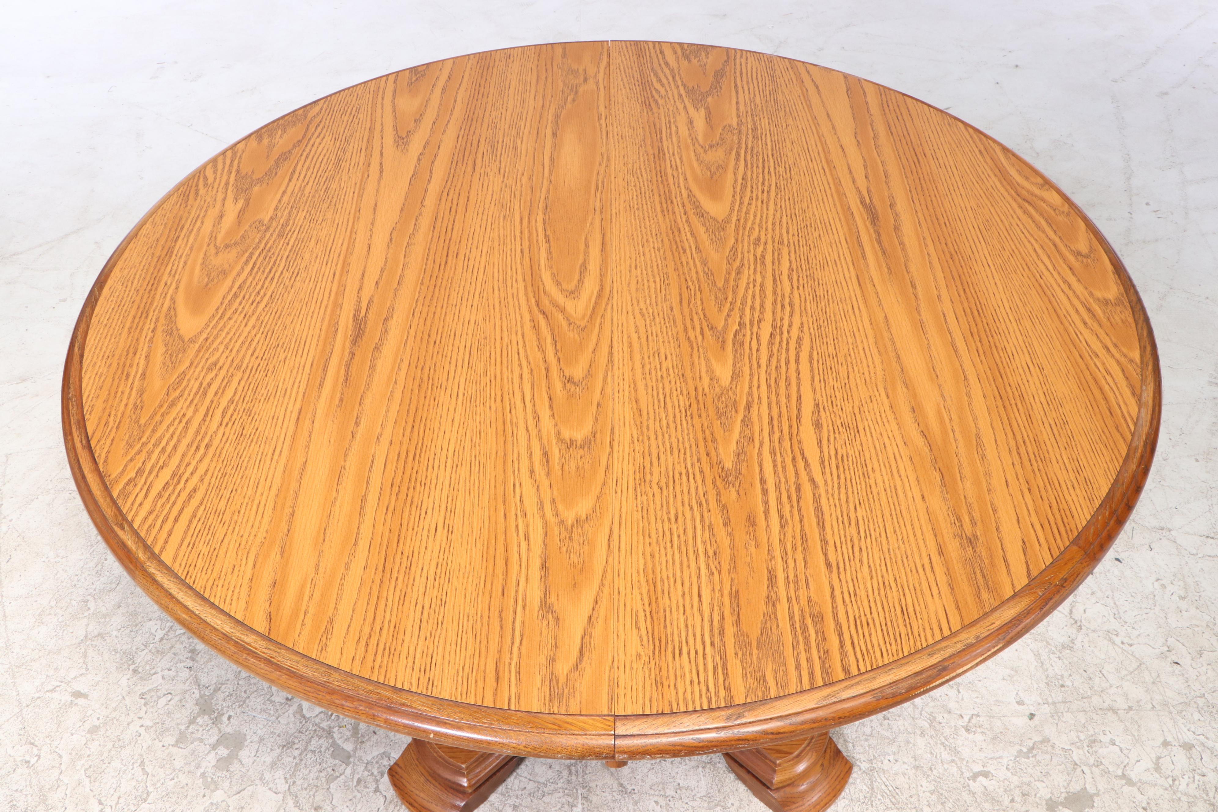 Cochrane "Hermitage House" Oak Double Pedestal Dining Table and Chairs