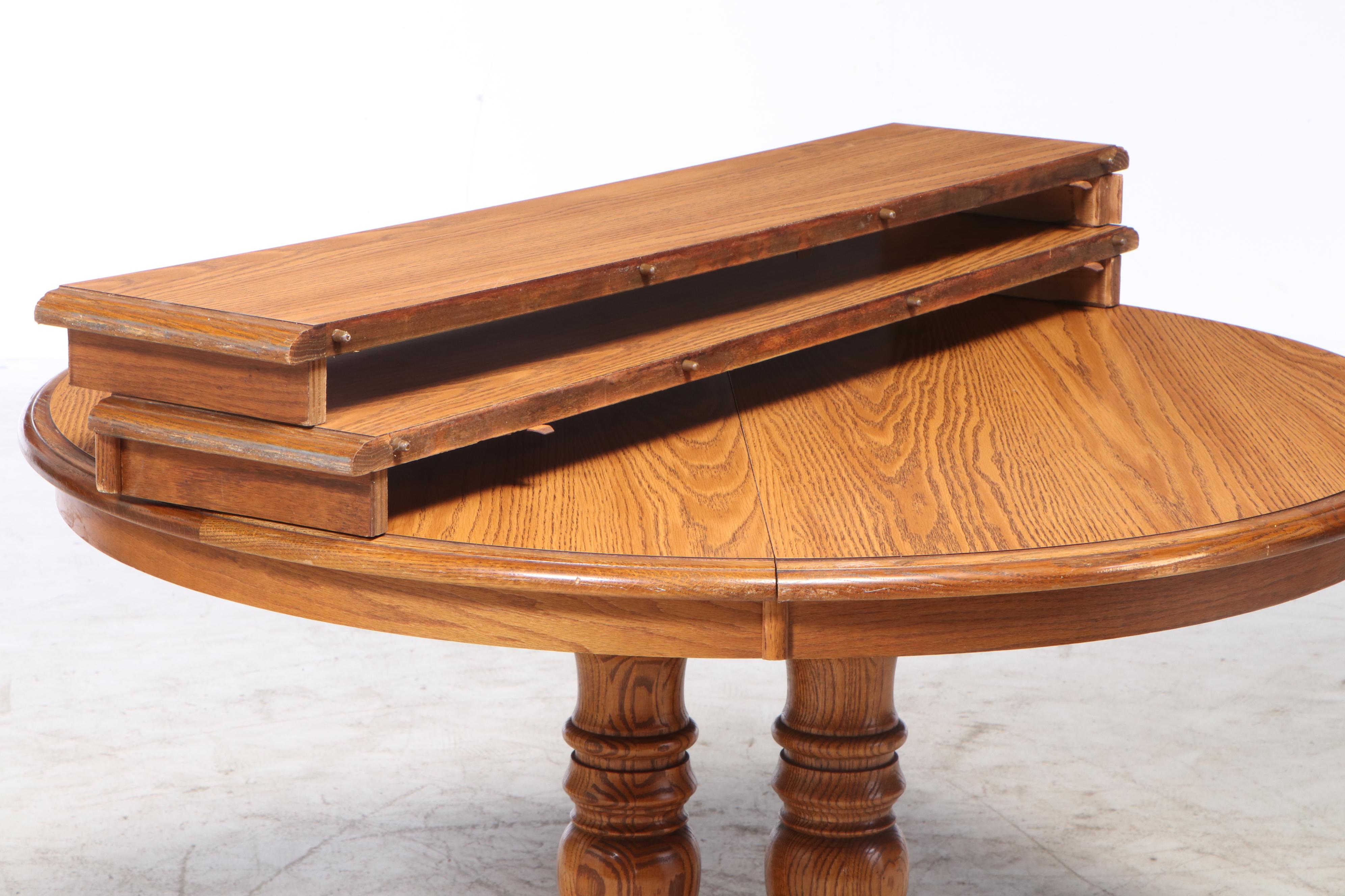 Cochrane "Hermitage House" Oak Double Pedestal Dining Table and Chairs