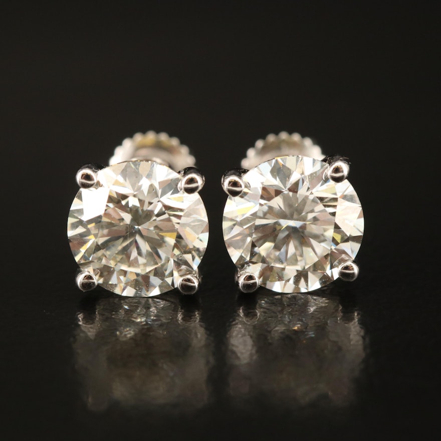 14K 4.19 CTW Lab Grown Diamond Earrings with IGI Reports