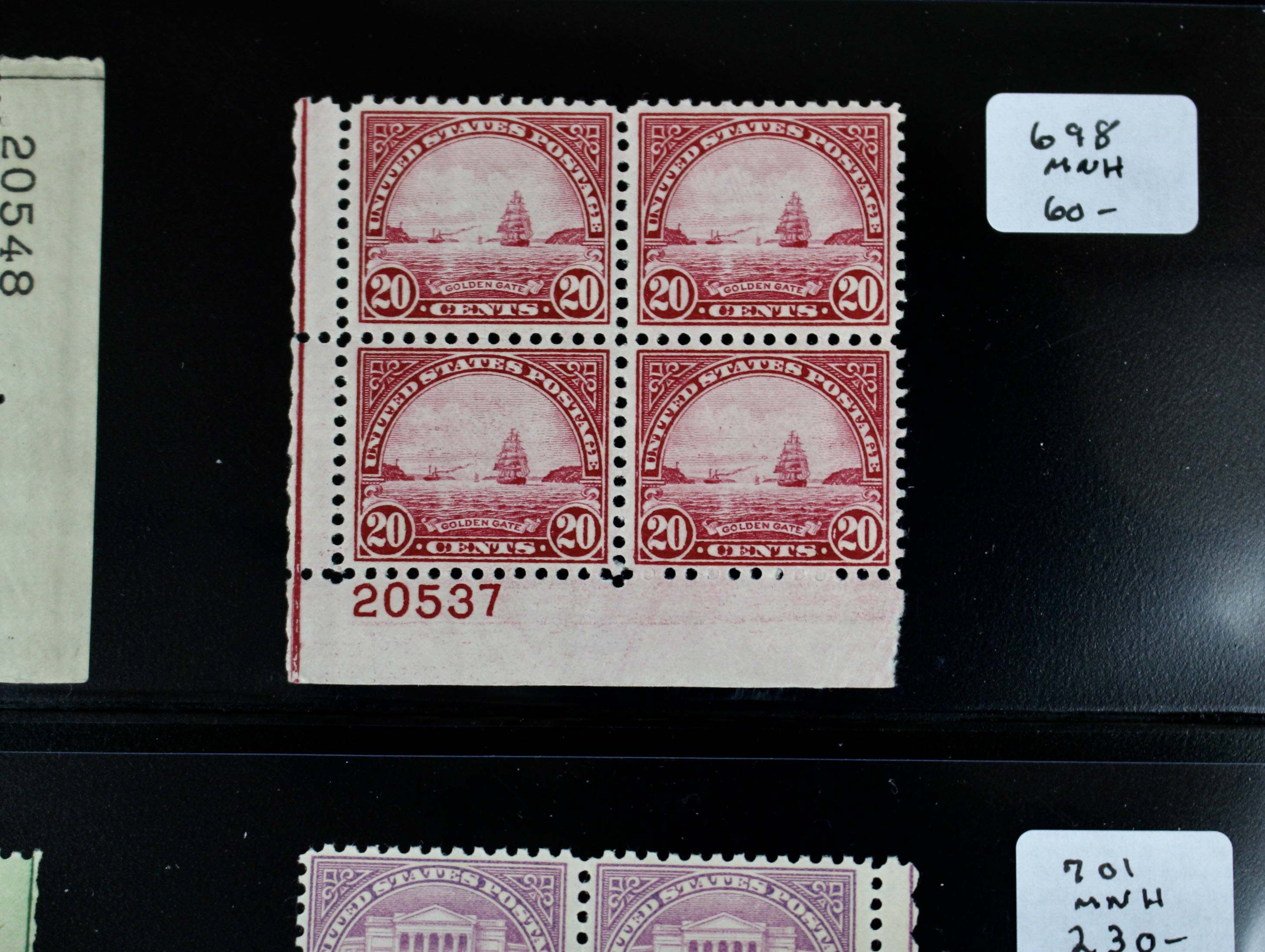 Group of Regular Issue Stamp Plate Blocks from 1922-1926