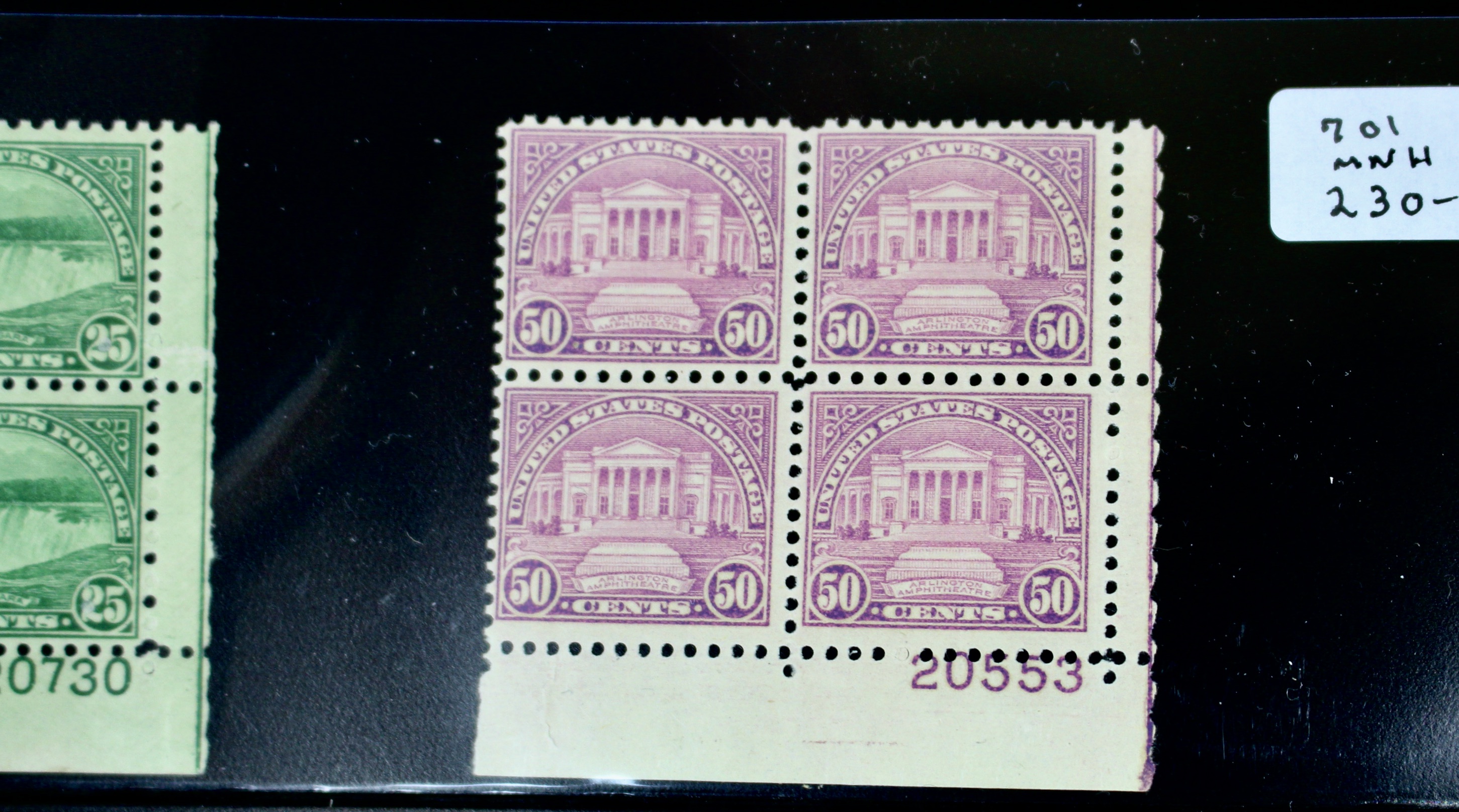 Group of Regular Issue Stamp Plate Blocks from 1922-1926