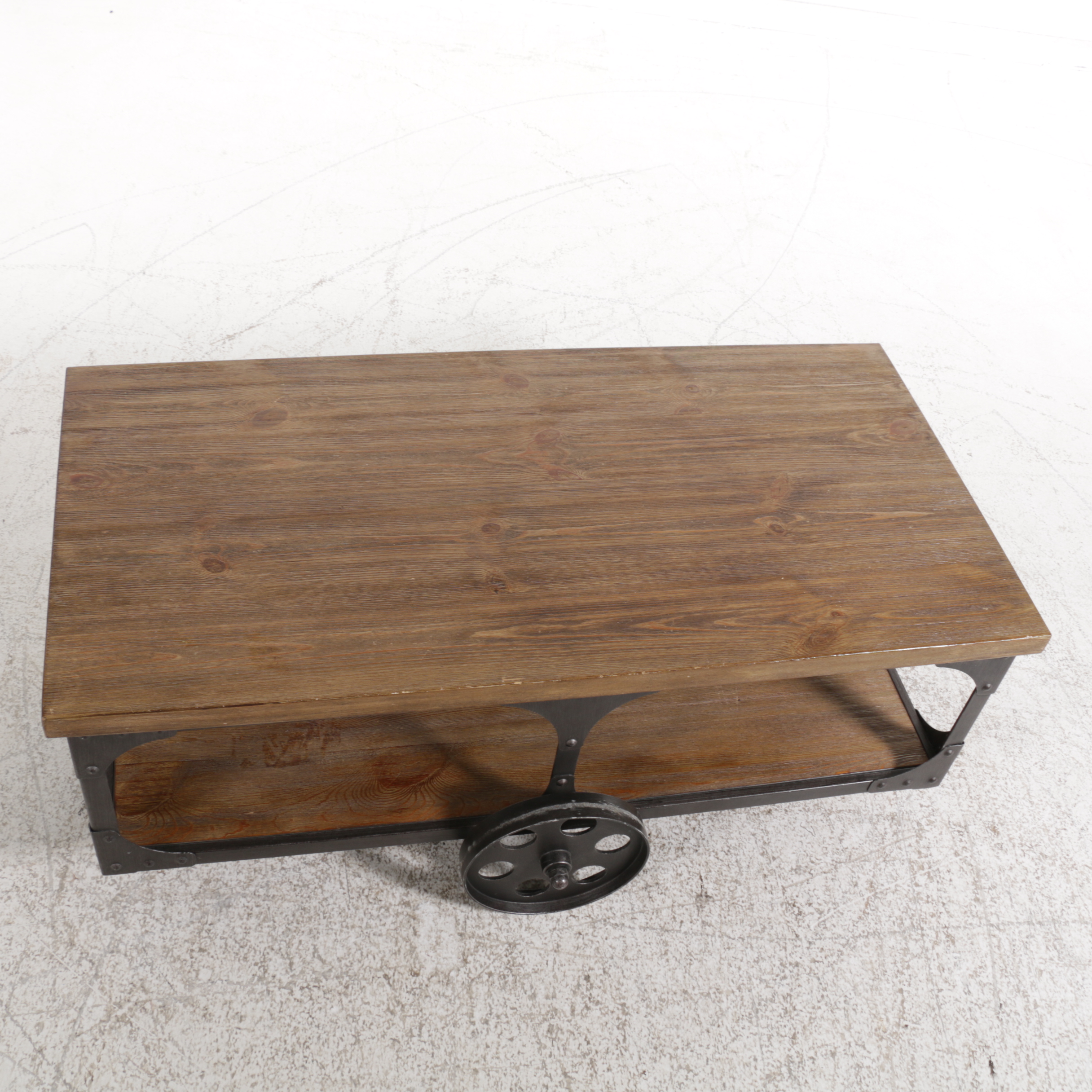 Ashley Furniture "Vennilux" Industrial Style Wood and Metal Cocktail Table