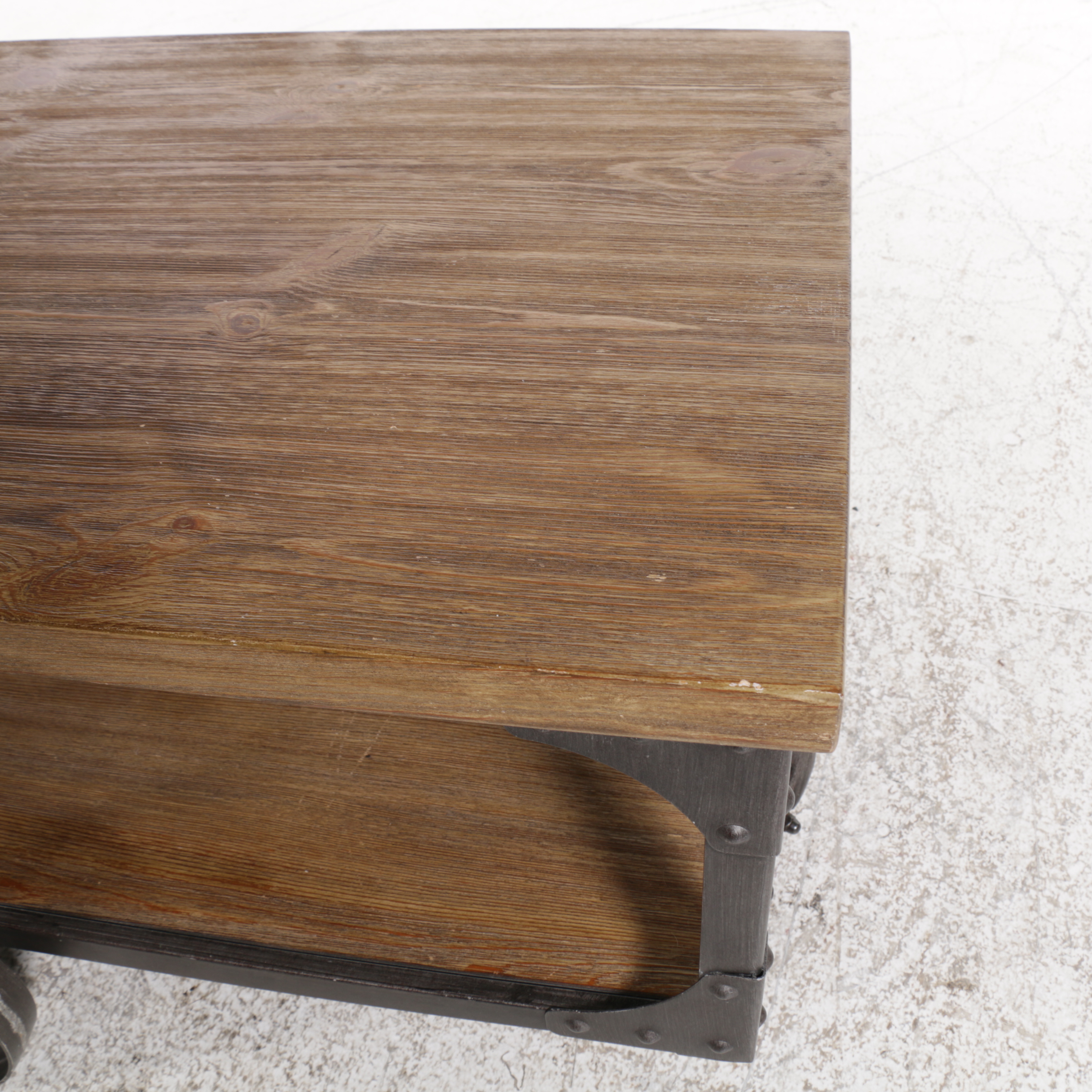 Ashley Furniture "Vennilux" Industrial Style Wood and Metal Cocktail Table