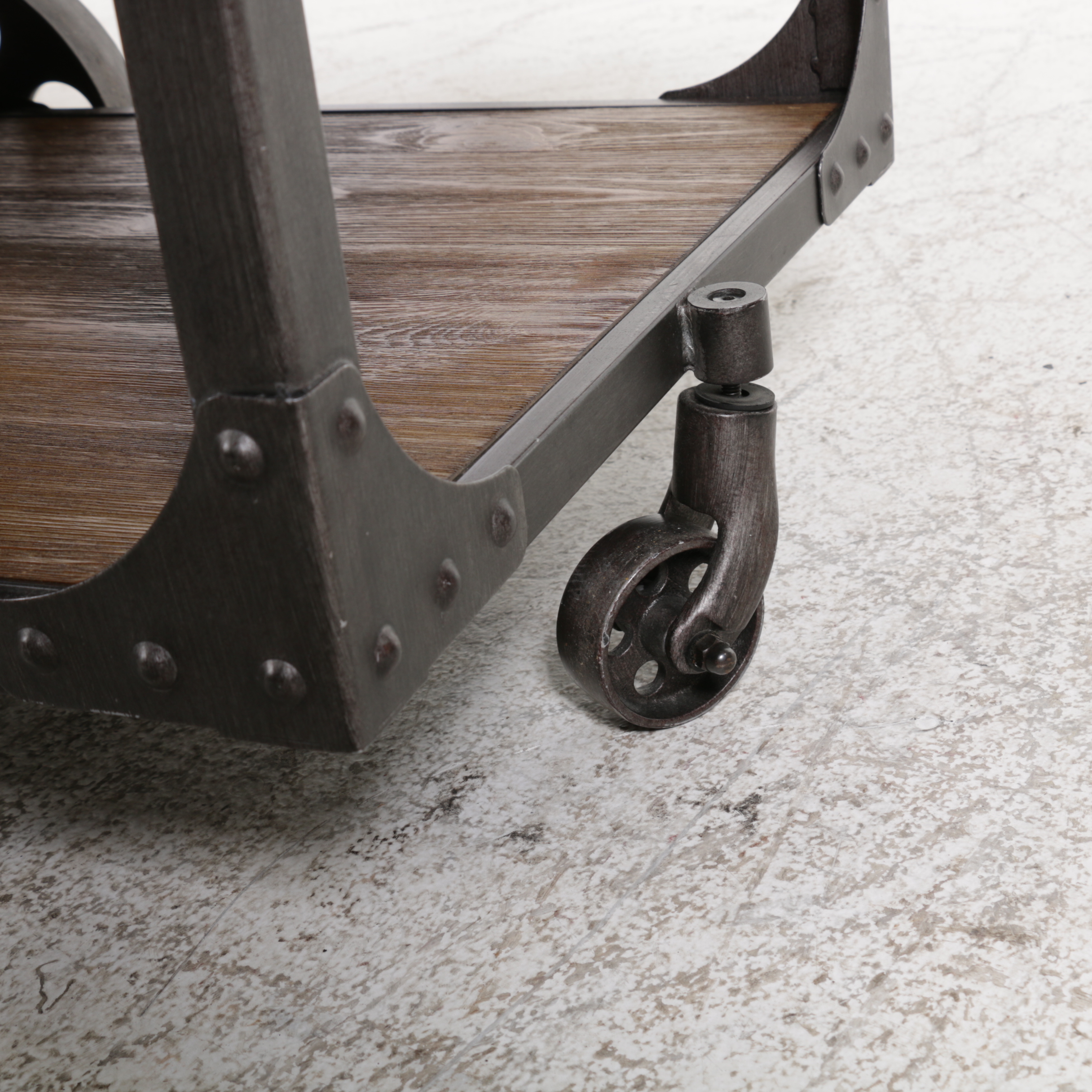 Ashley Furniture "Vennilux" Industrial Style Wood and Metal Cocktail Table