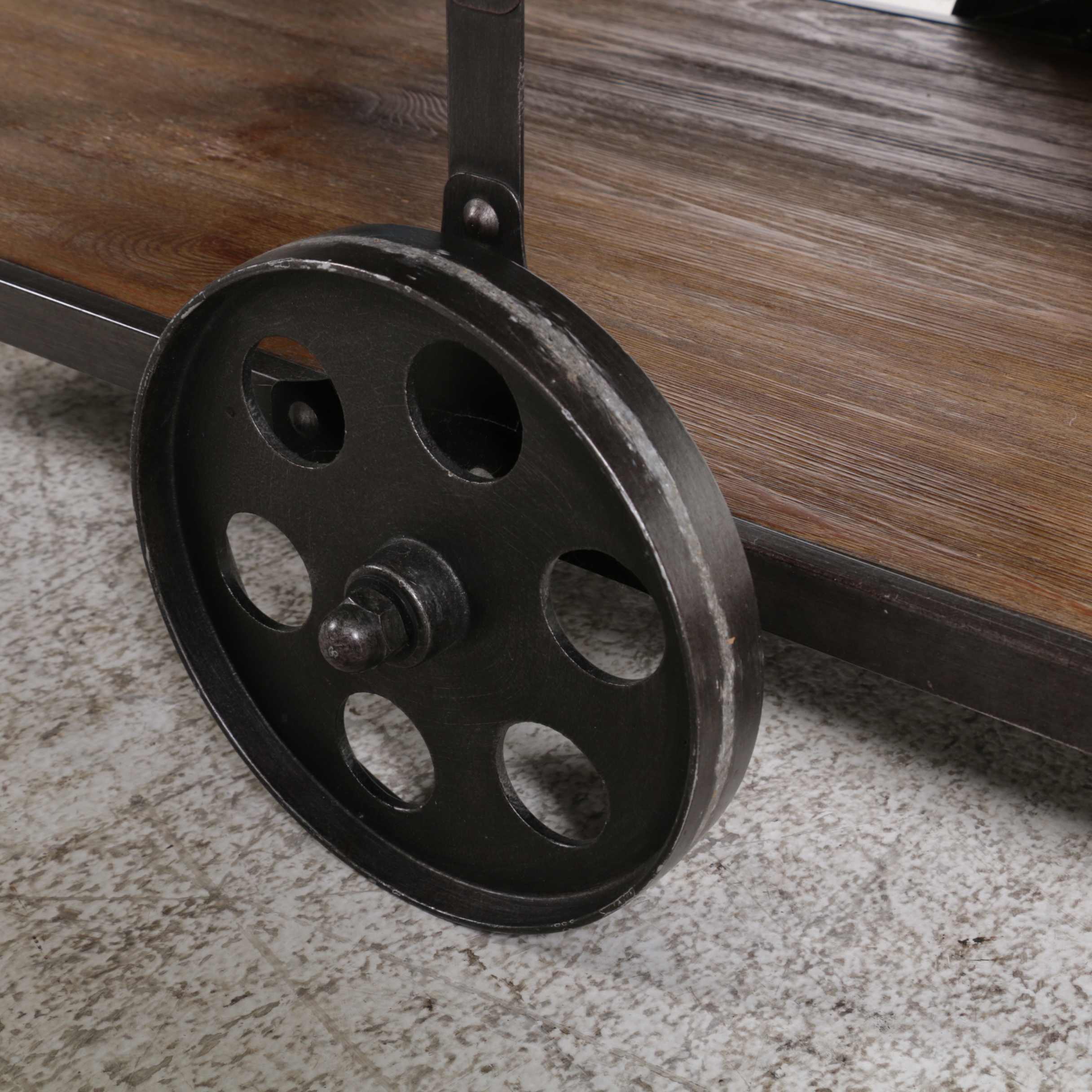 Ashley Furniture "Vennilux" Industrial Style Wood and Metal Cocktail Table