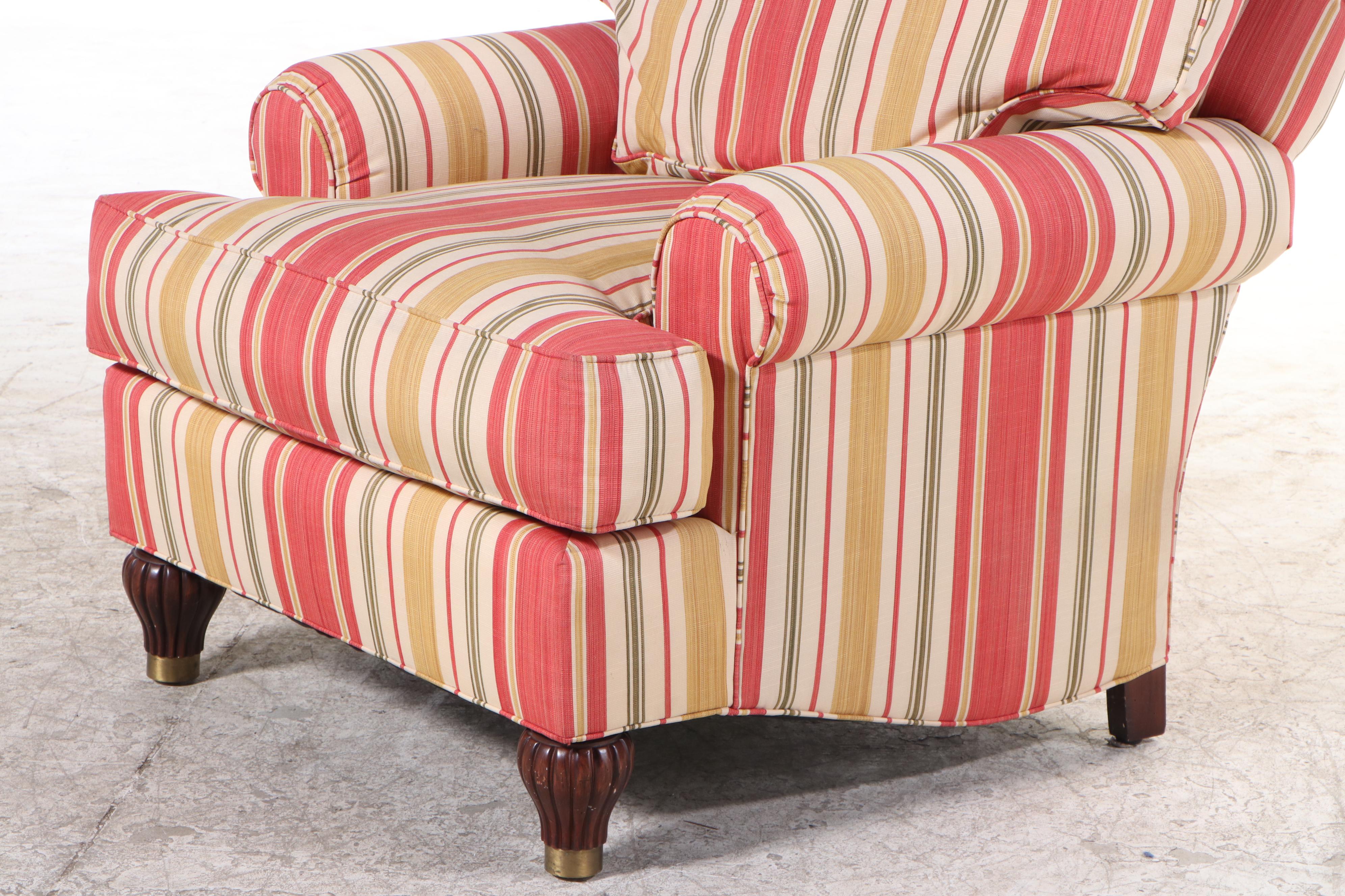 Stanford Furniture Striped Upholstered Lounge Chair
