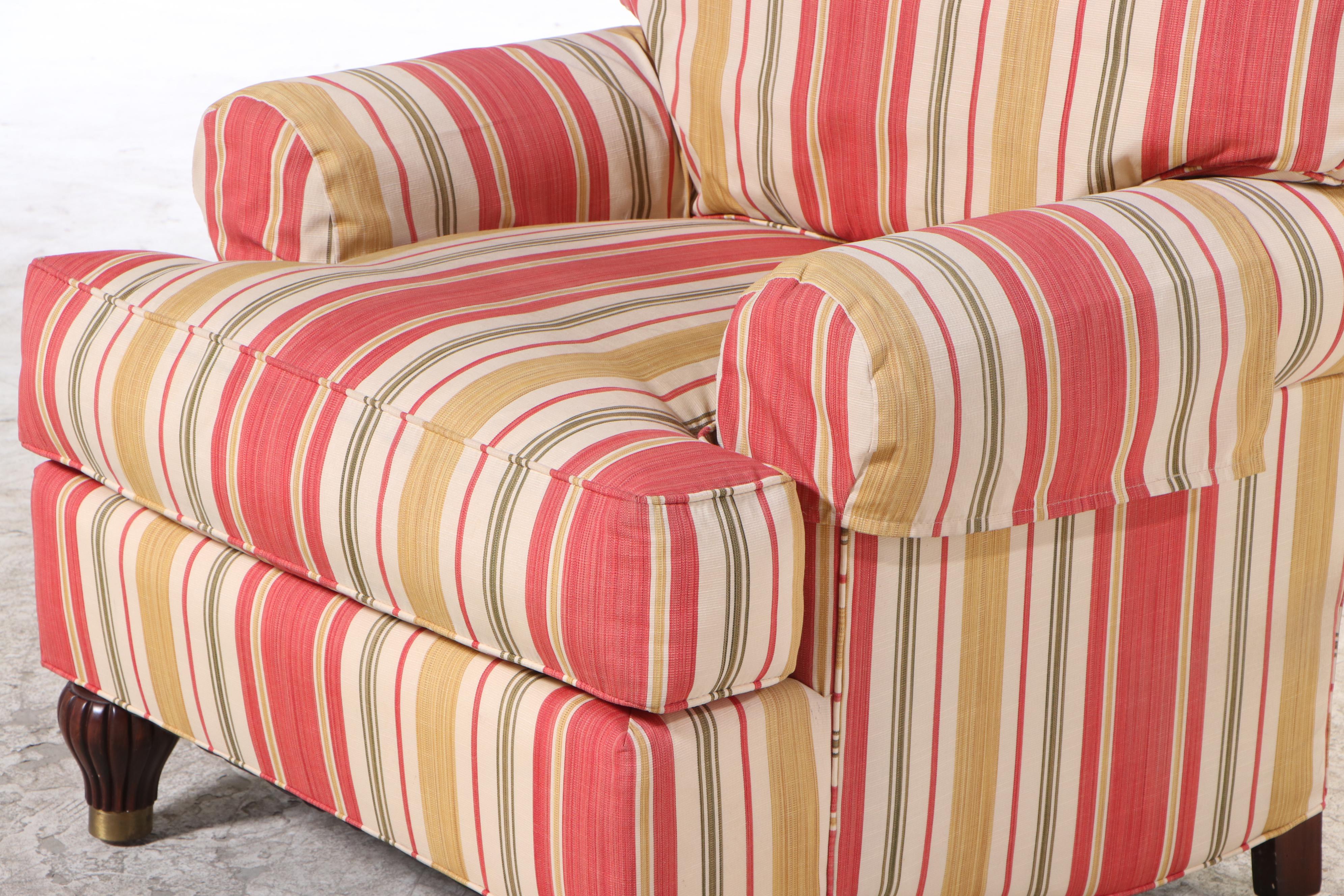 Stanford Furniture Striped Upholstered Lounge Chair