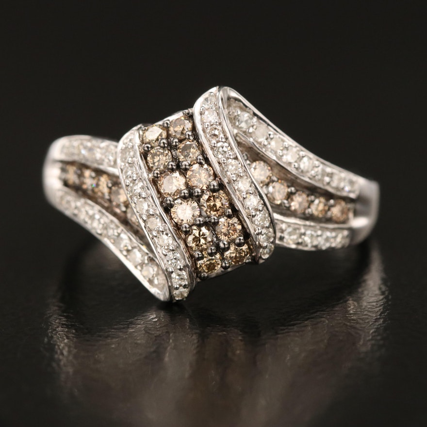 10K 0.57 CTW Diamond Wave Ring