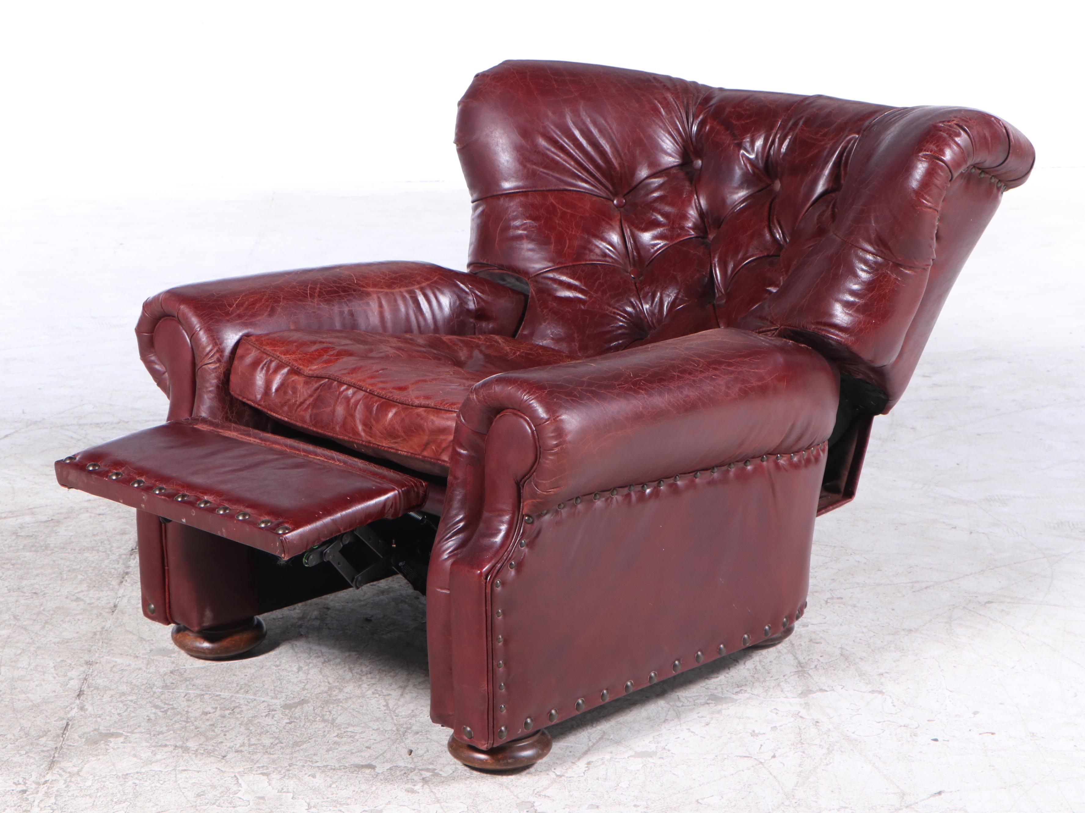 Tufted Leather Recliner Lounge Chair