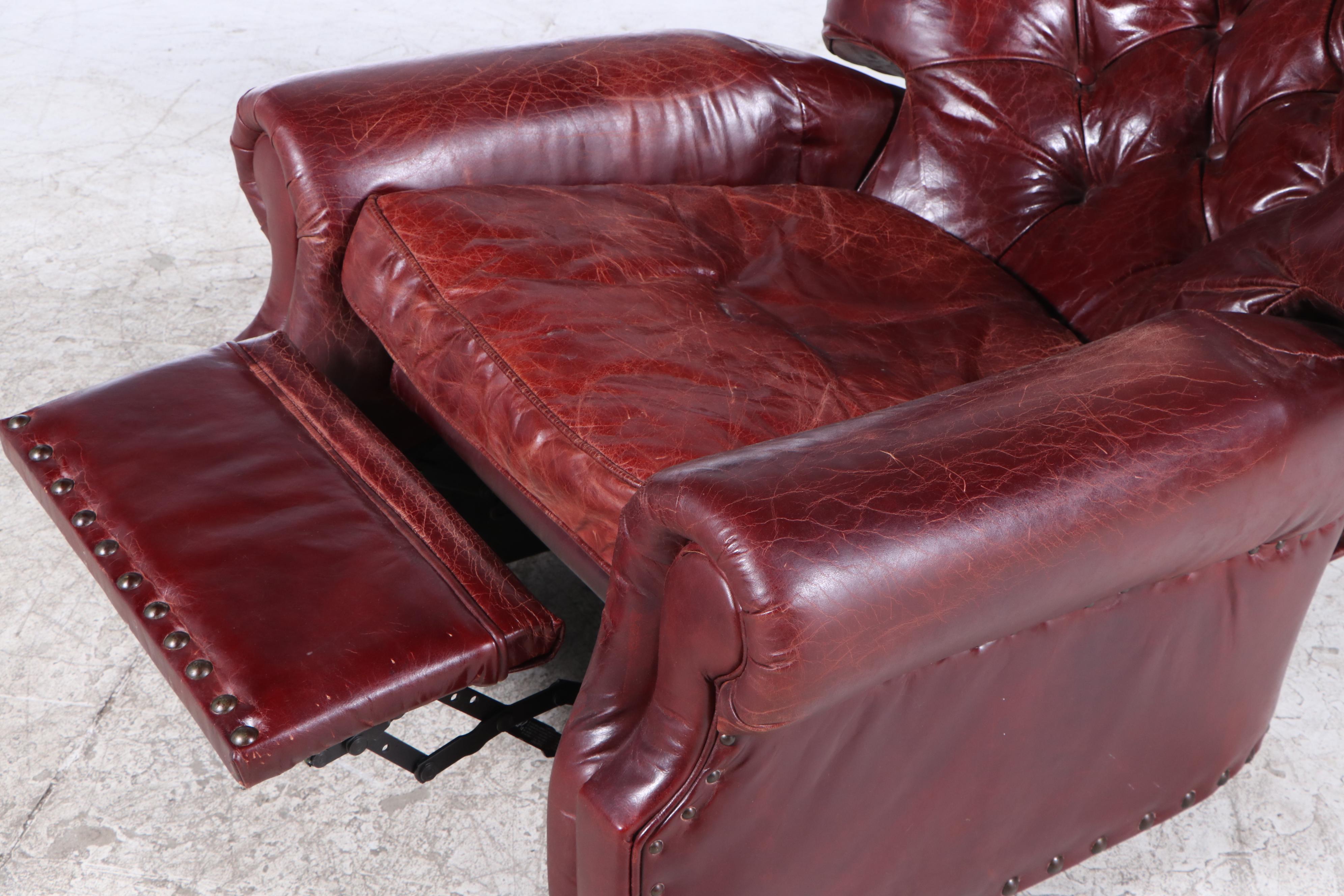 Tufted Leather Recliner Lounge Chair