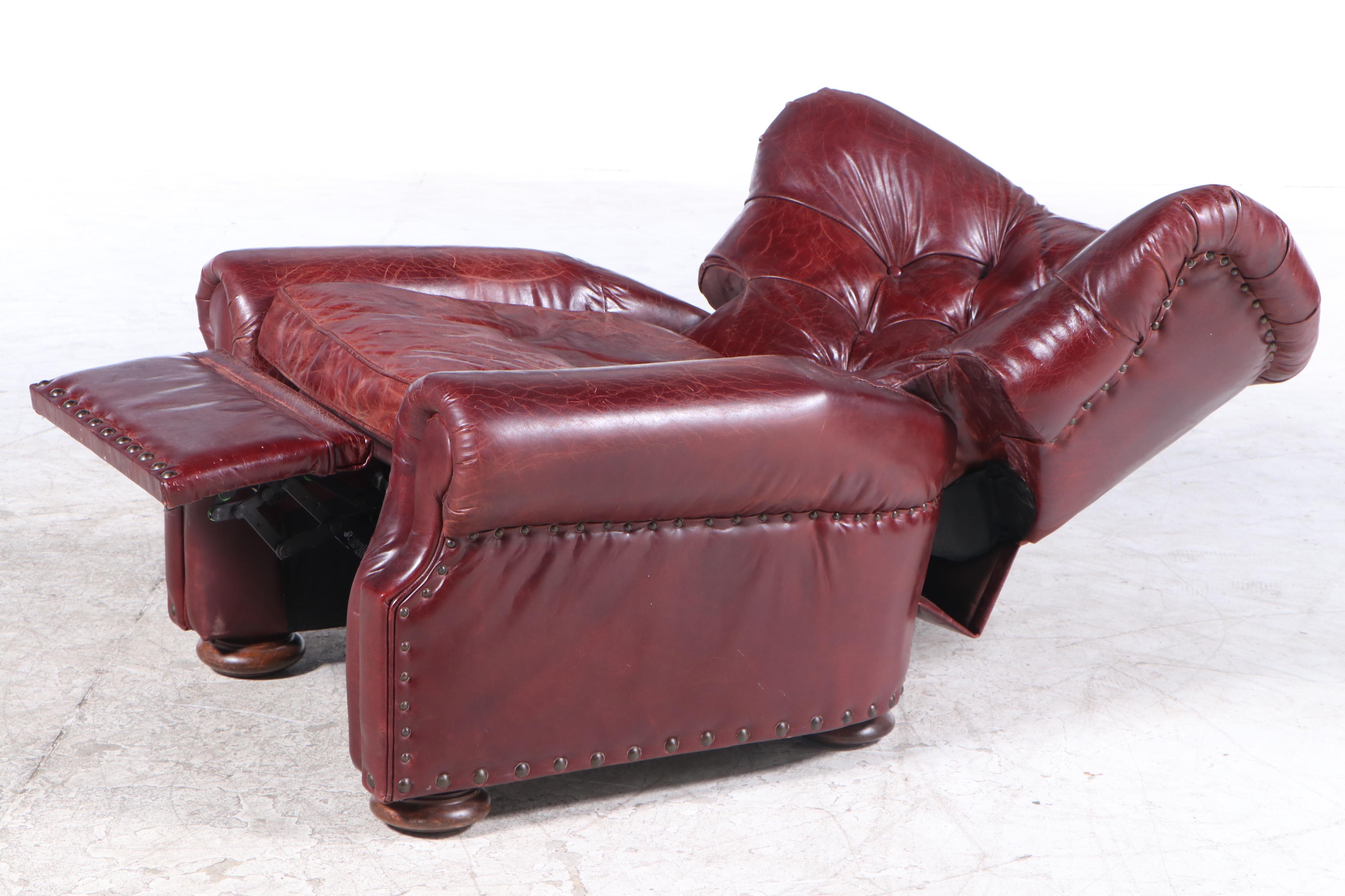 Tufted Leather Recliner Lounge Chair