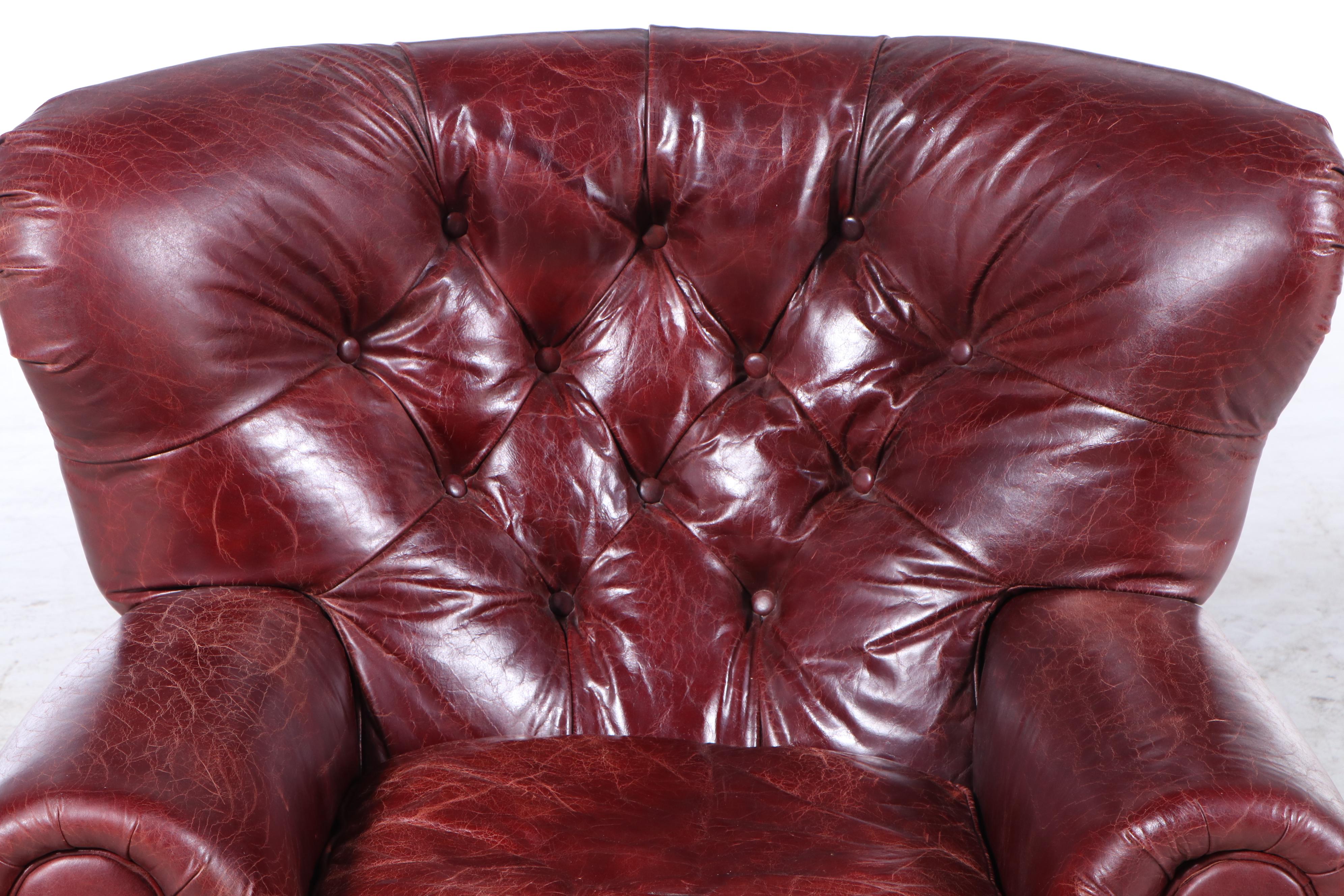 Tufted Leather Recliner Lounge Chair